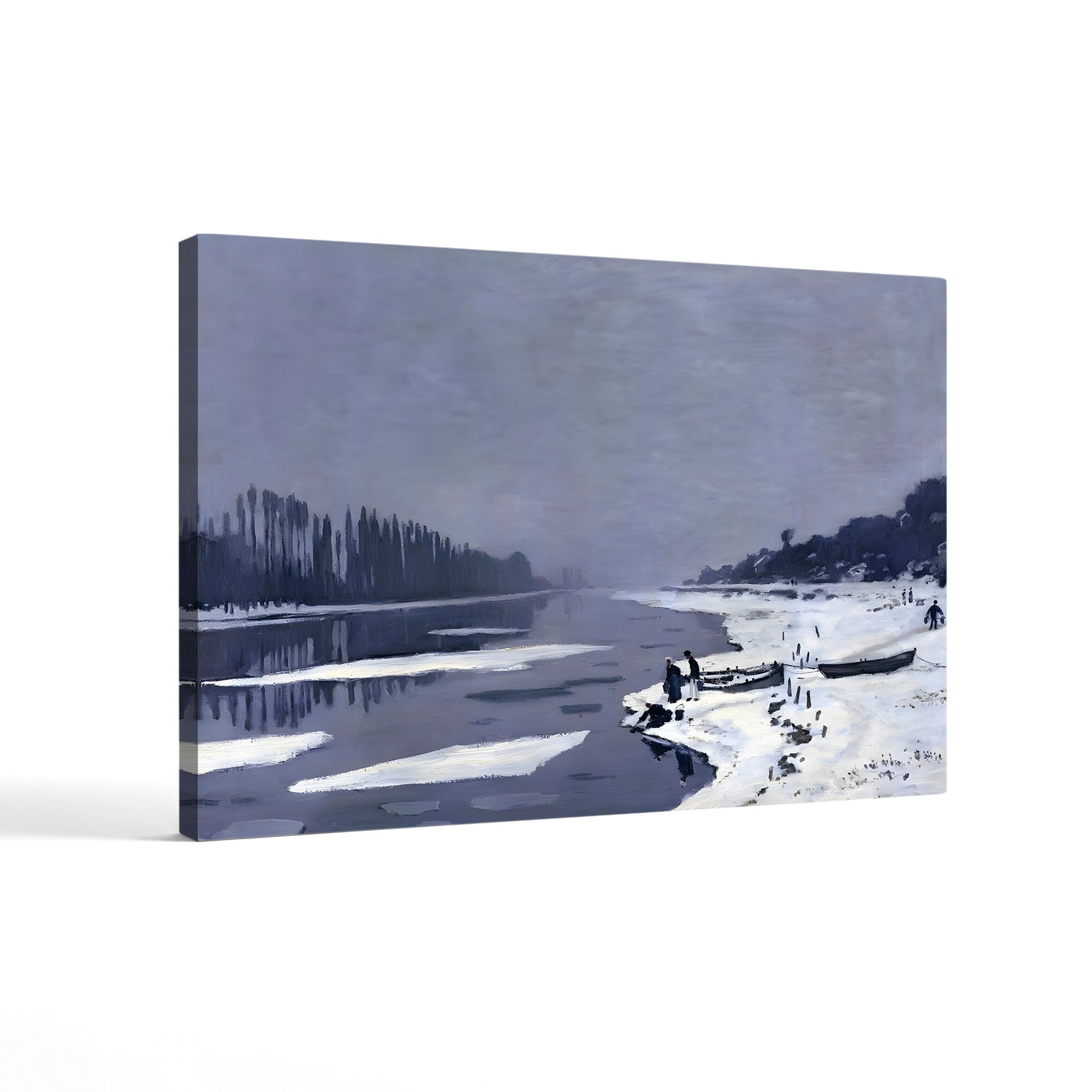 Ice Floes on the Seine at Bougival, c. 1867–68 – Claude Monet Wall Art | Early Impressionist Winter Canvas Print