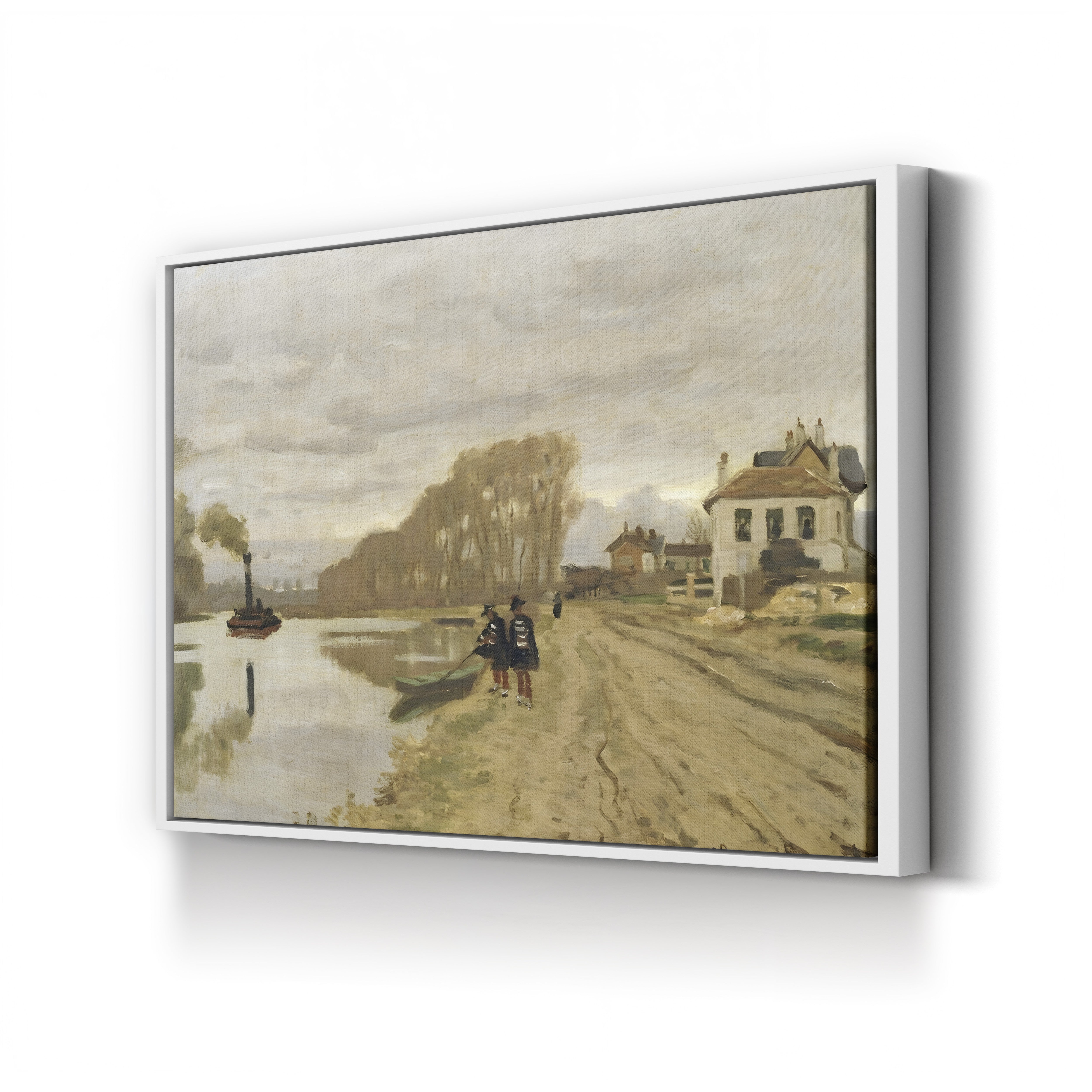 Infantrymen of the Flanant Guard on the Water – Claude Monet Wall Art | Impressionist Figure Landscape Canvas Print