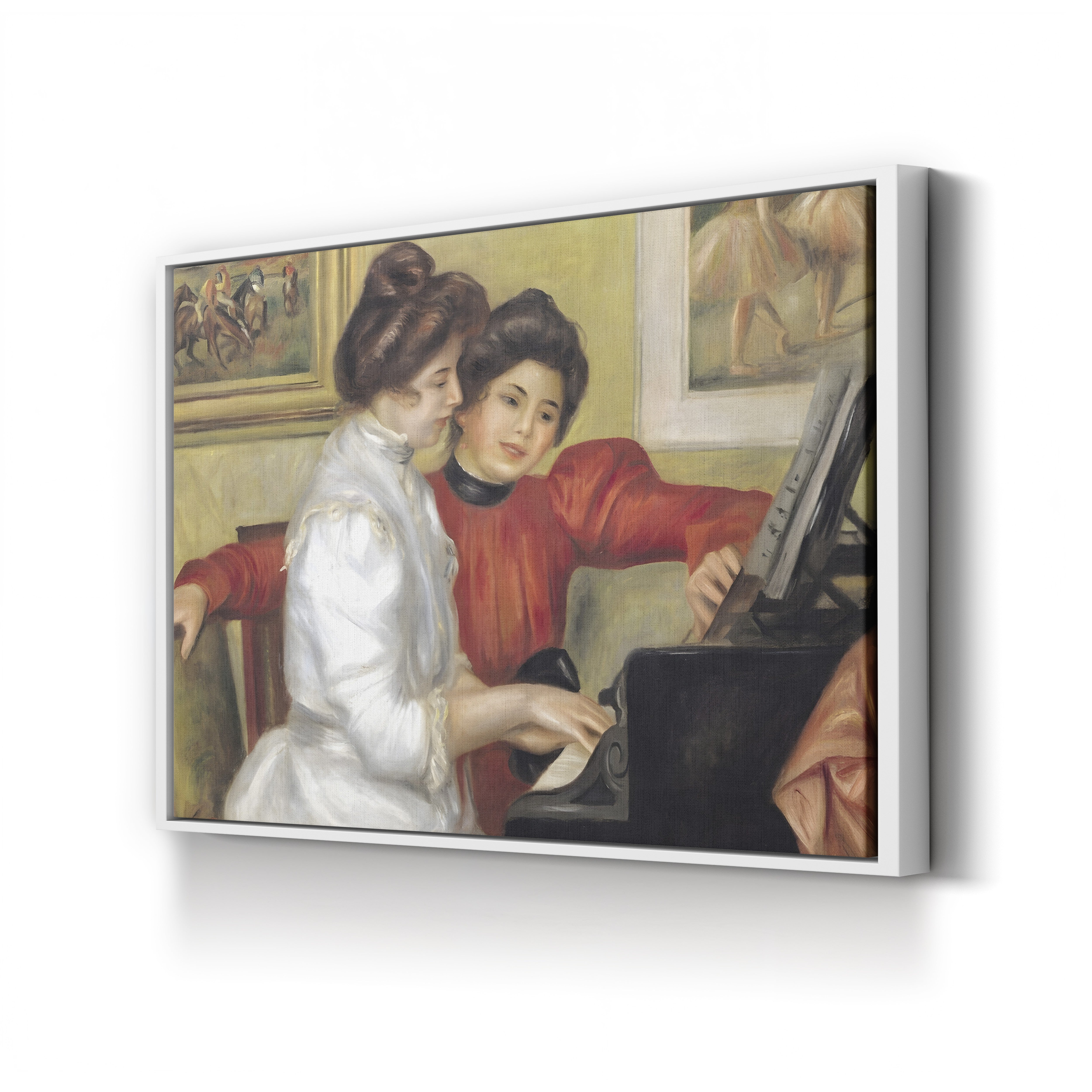Yvonne and Christine Lerolle at the Piano, 1897 – Pierre-Auguste Renoir Wall Art | Impressionist Interior Canvas Print