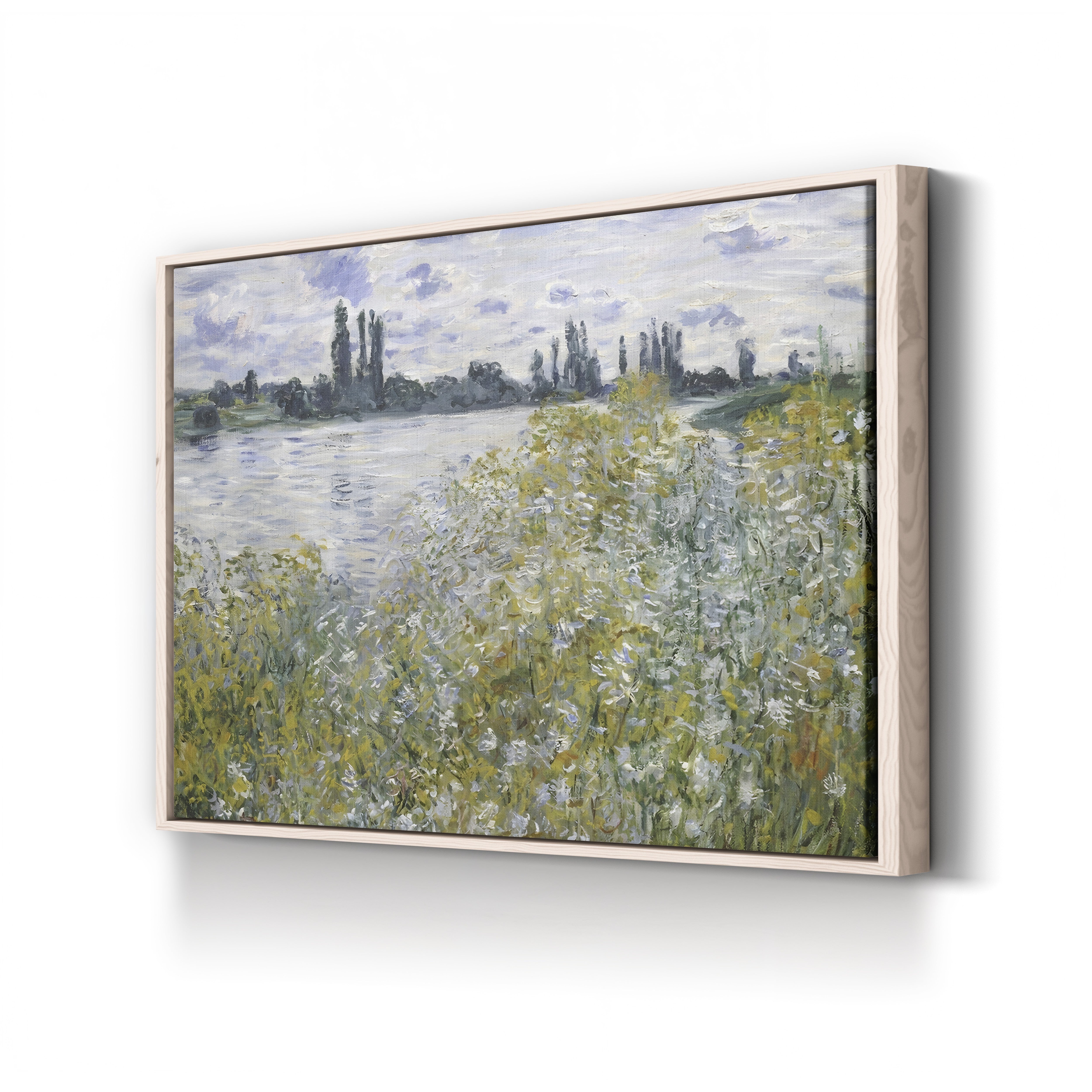 Island of Flowers near Vétheuil, 1880 – Claude Monet Wall Art | Impressionist River Landscape Canvas Print