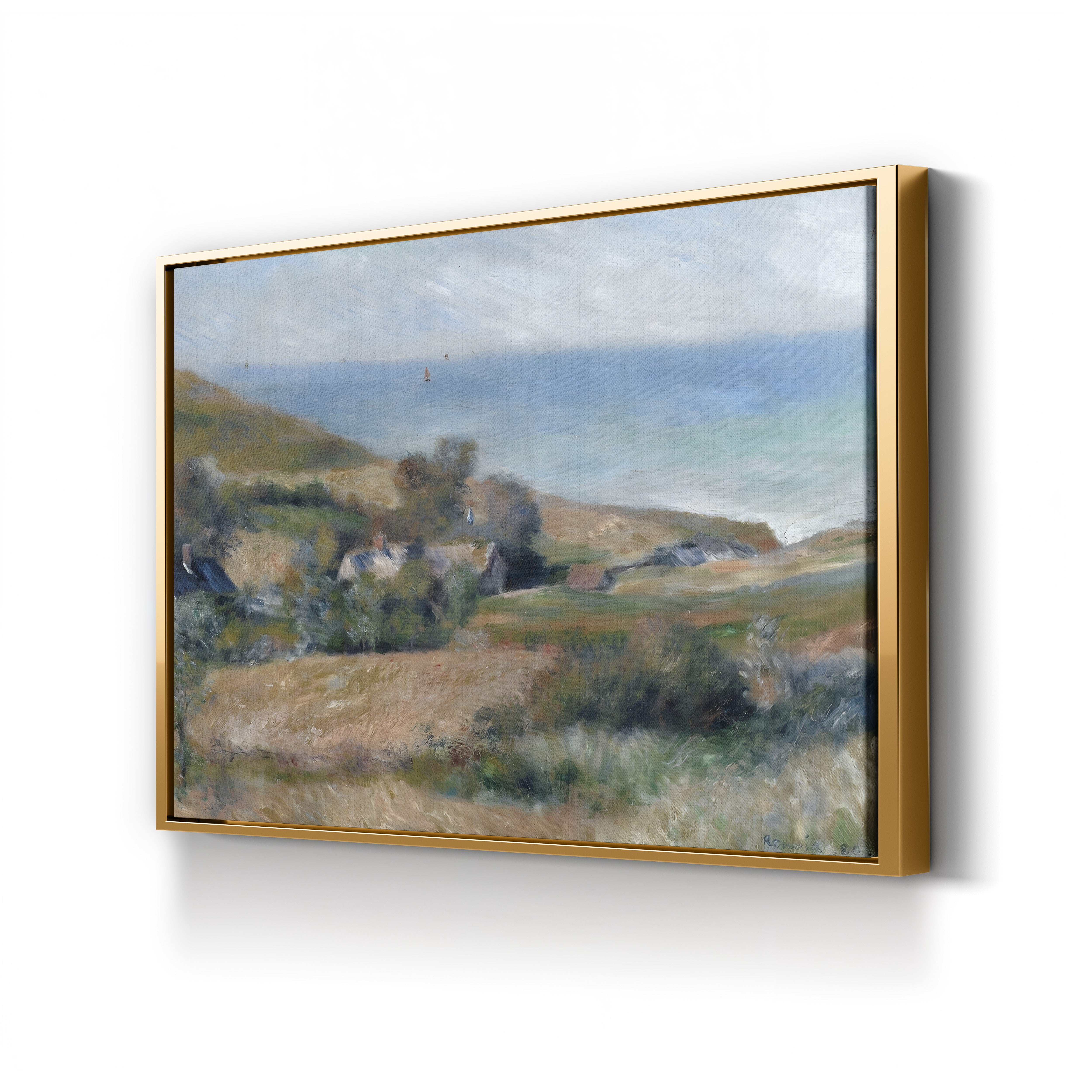 View of the Seacoast near Wargemont in Normandy – Pierre-Auguste Renoir Wall Art | Impressionist Seascape Canvas Print