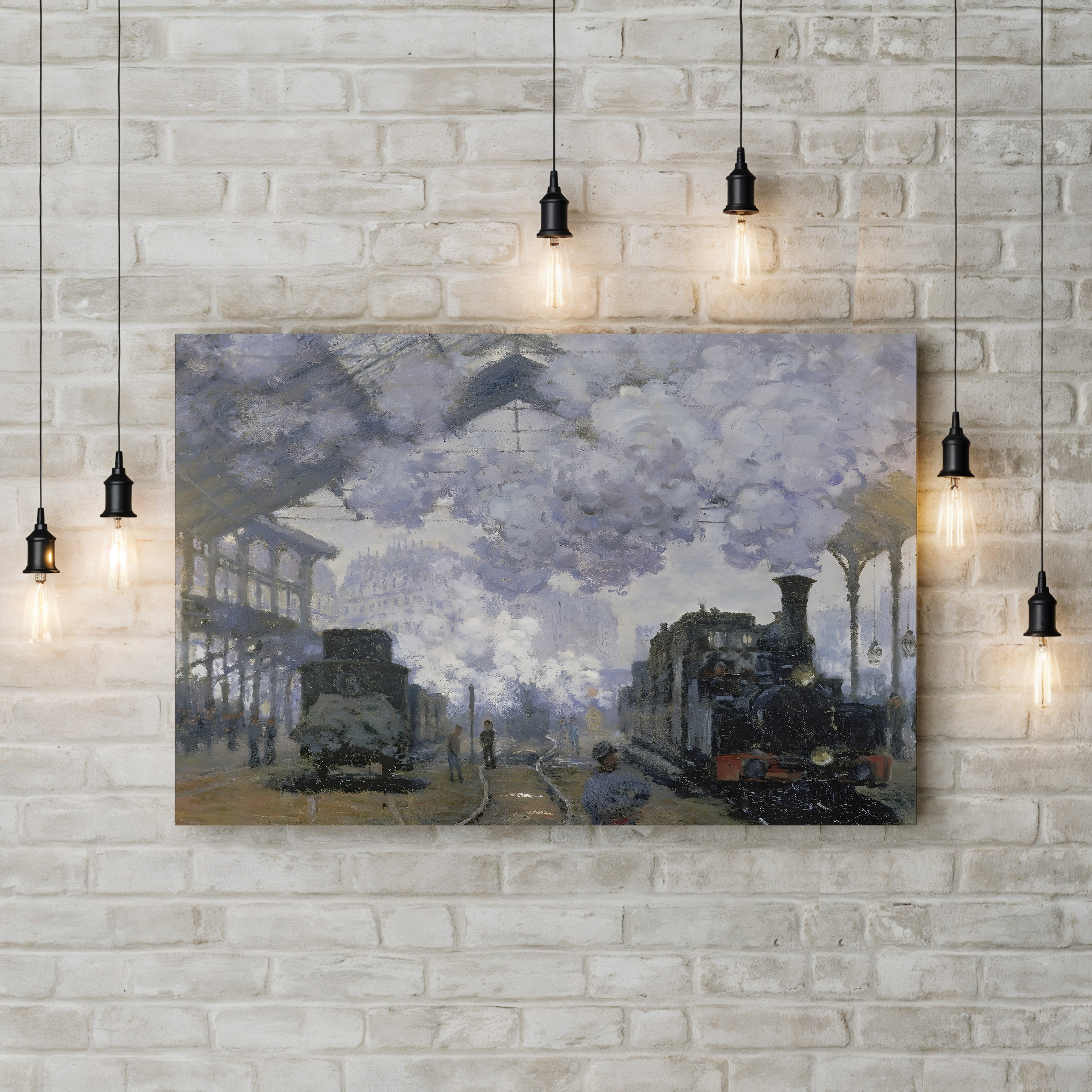 The Gare Saint-Lazare, Arrival of a Train (Gare Saint-Lazare, l’Arrivée d’un Train), 1877 by Claude Monet