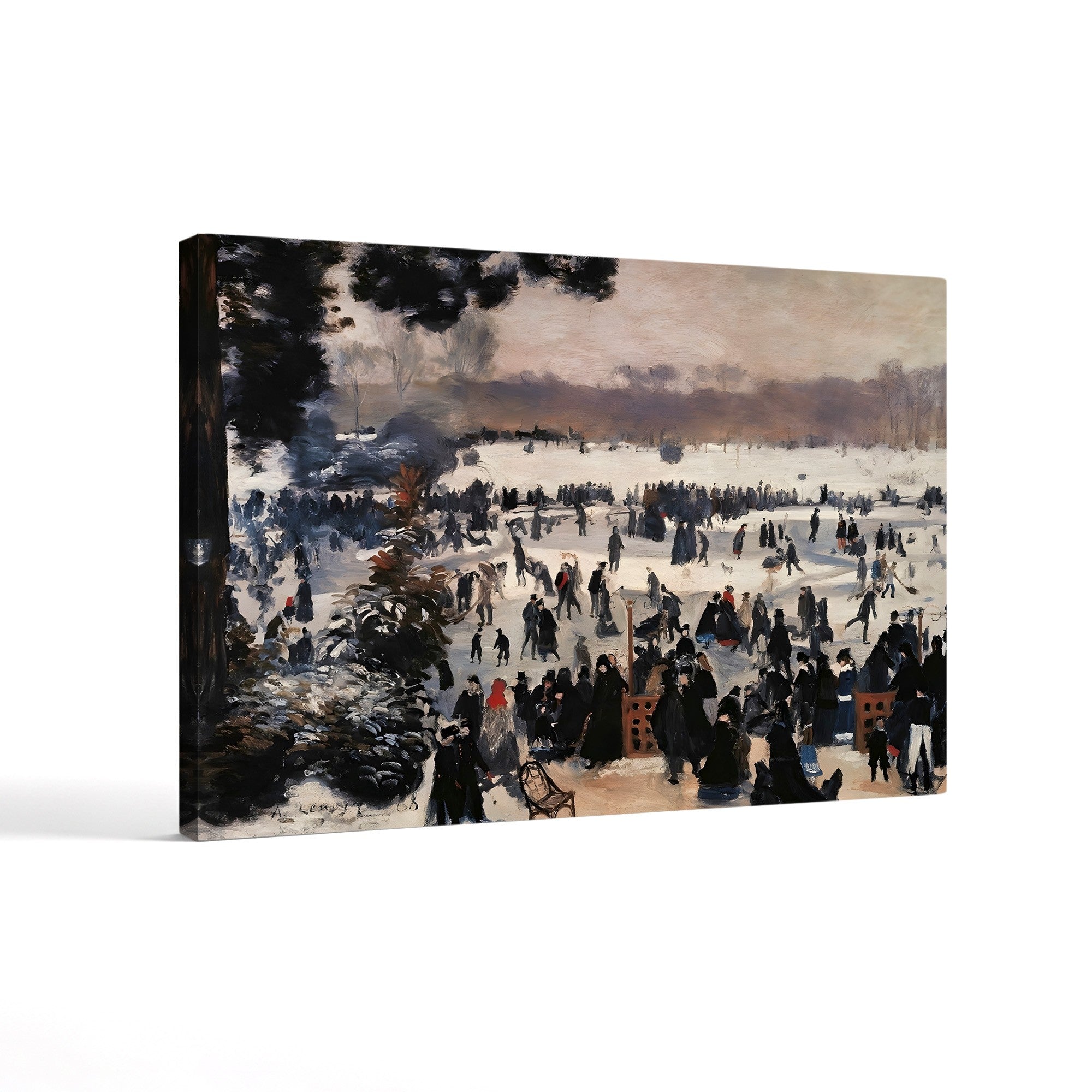 Skaters in the Bois de Boulogne – Renoir Wall Art | Impressionist Winter Canvas