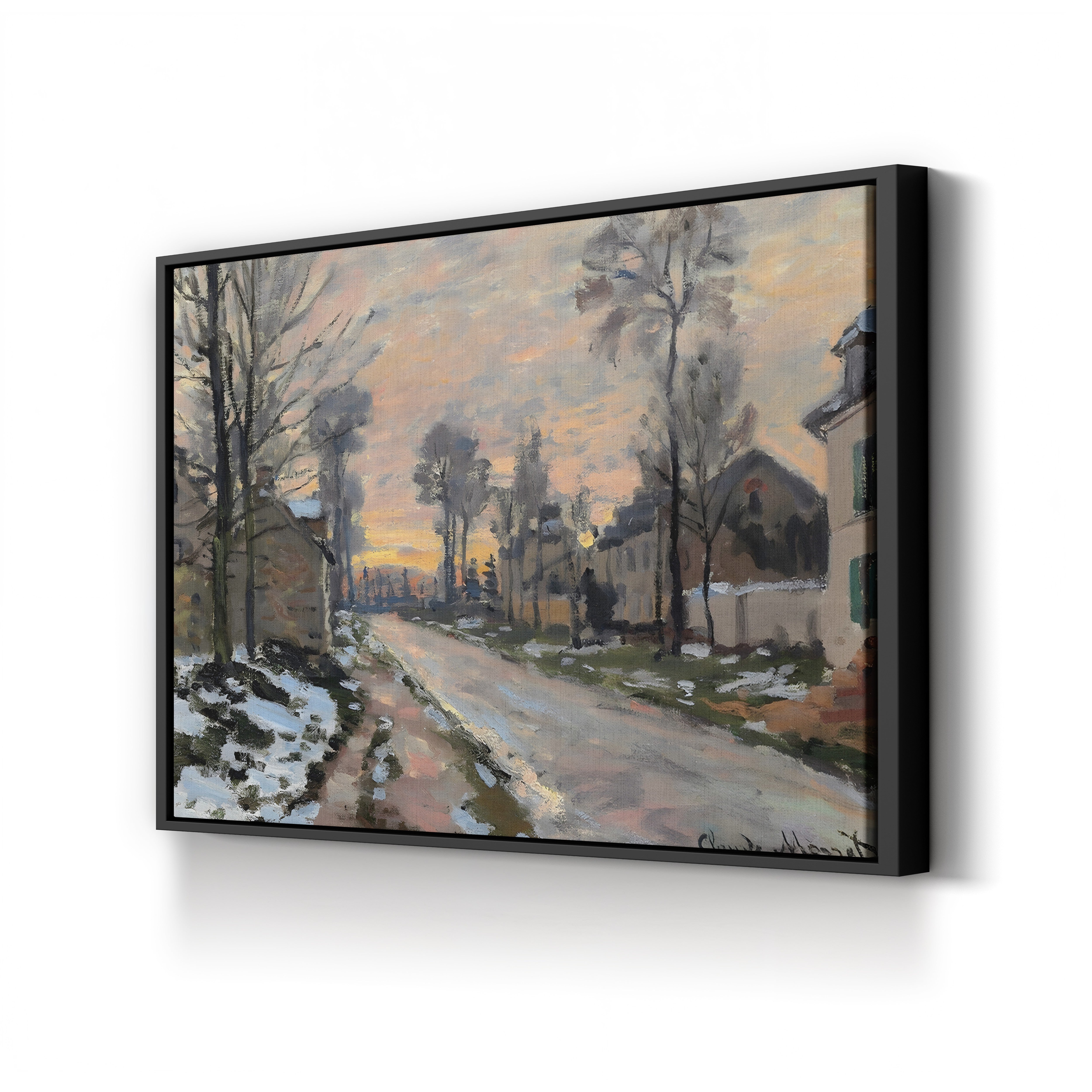 Road to Louveciennes, Melting Snow, Sunset (Route à Louveciennes, Neige Fondante, Soleil Couchant), c. 1869-70 by Claude Monet
