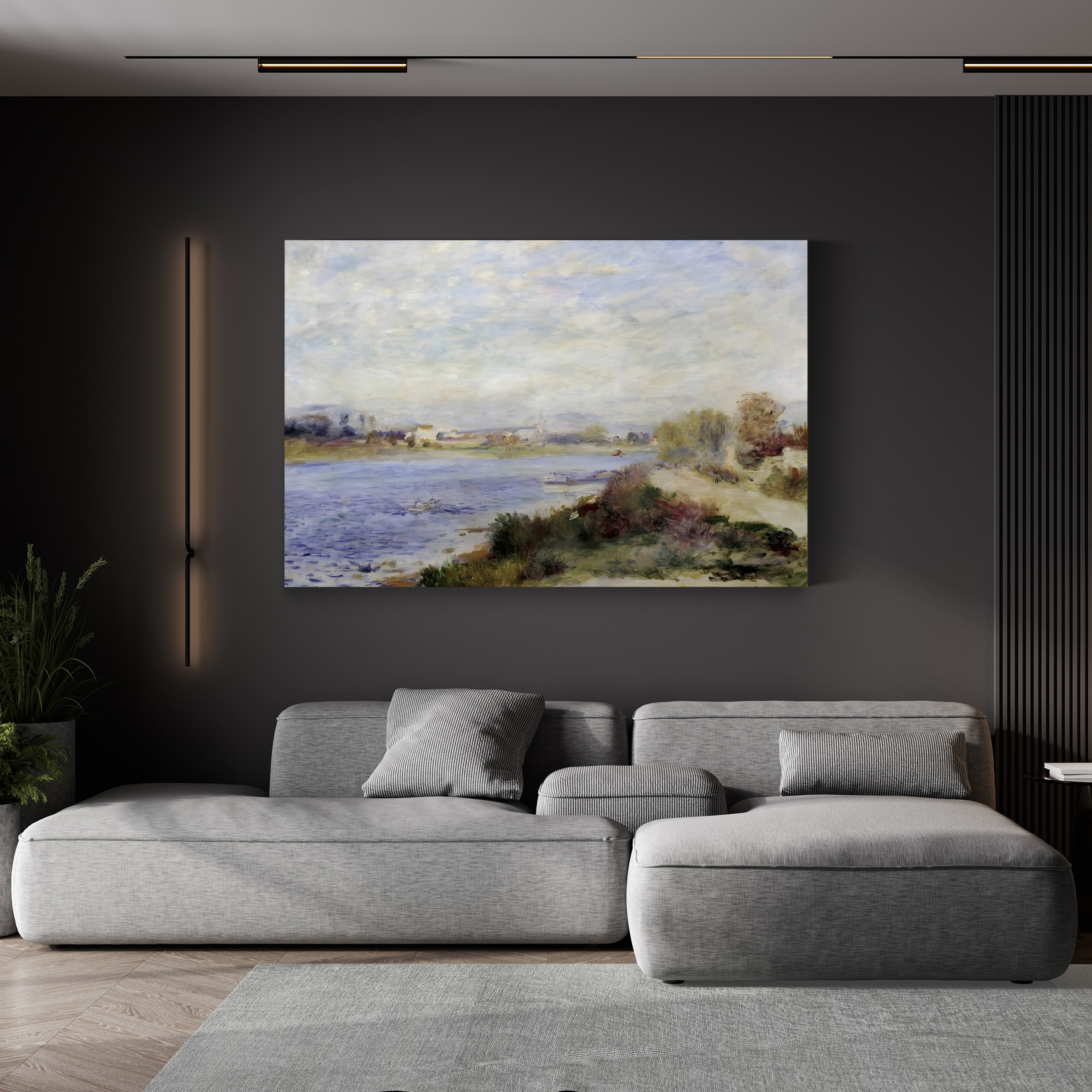 The Seine in Argenteuil, 1873 – Pierre-Auguste Renoir Wall Art | Impressionist River Canvas Print