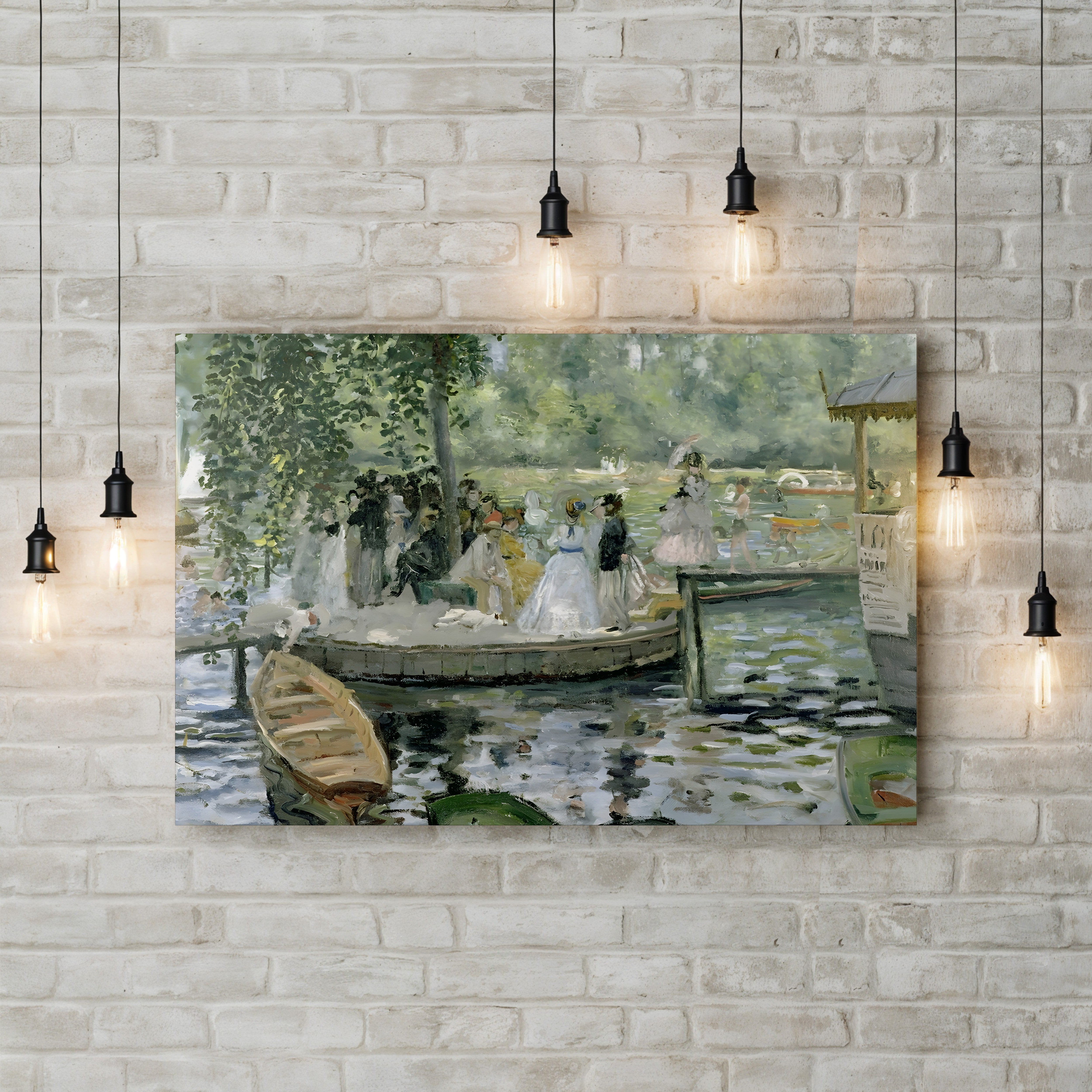 La Grenouillère, 1869 – Pierre-Auguste Renoir Wall Art | Impressionist River Canvas Print