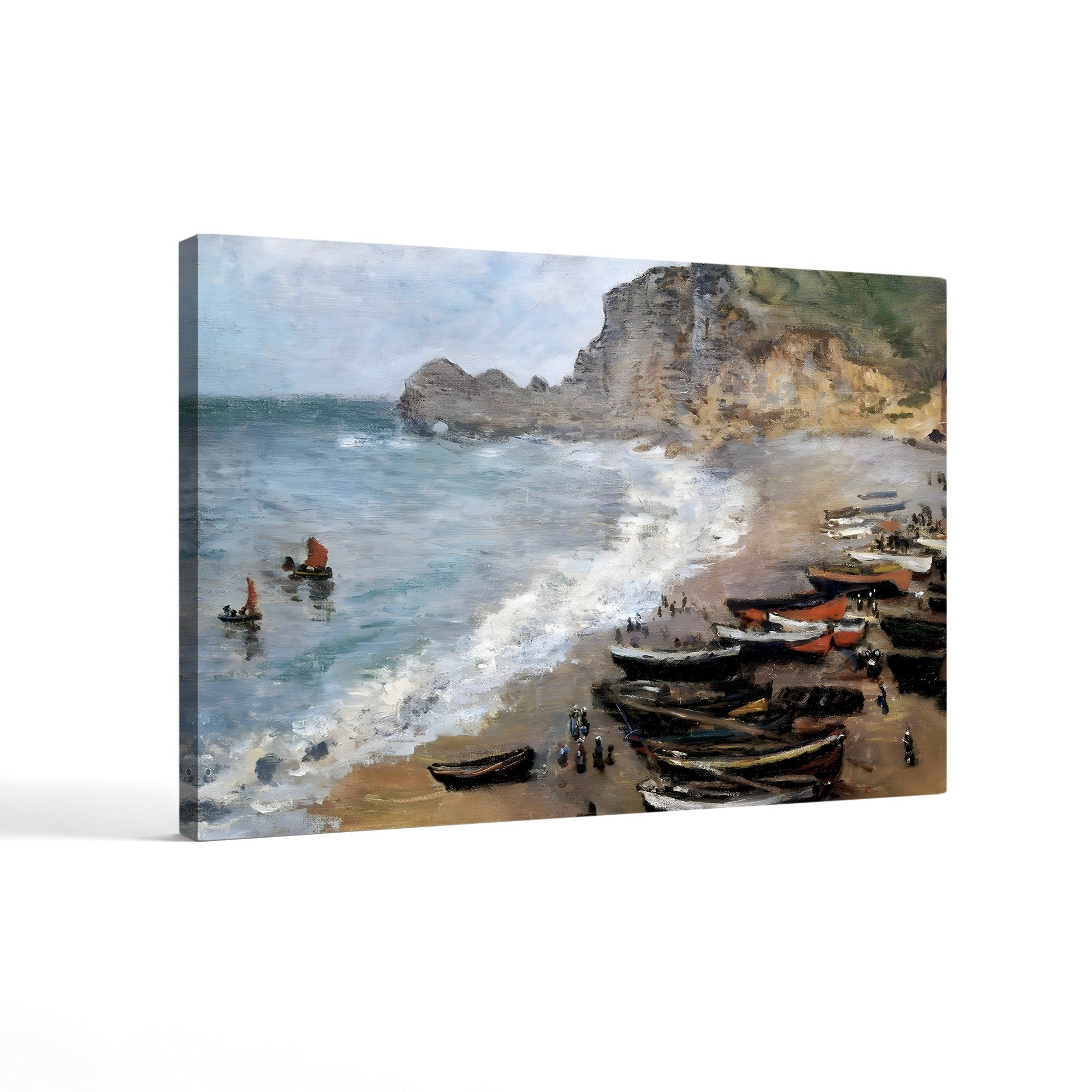 Étretat Beach and the Porte d'Amont – Claude Monet Wall Art | Impressionist Coastal Seascape Print