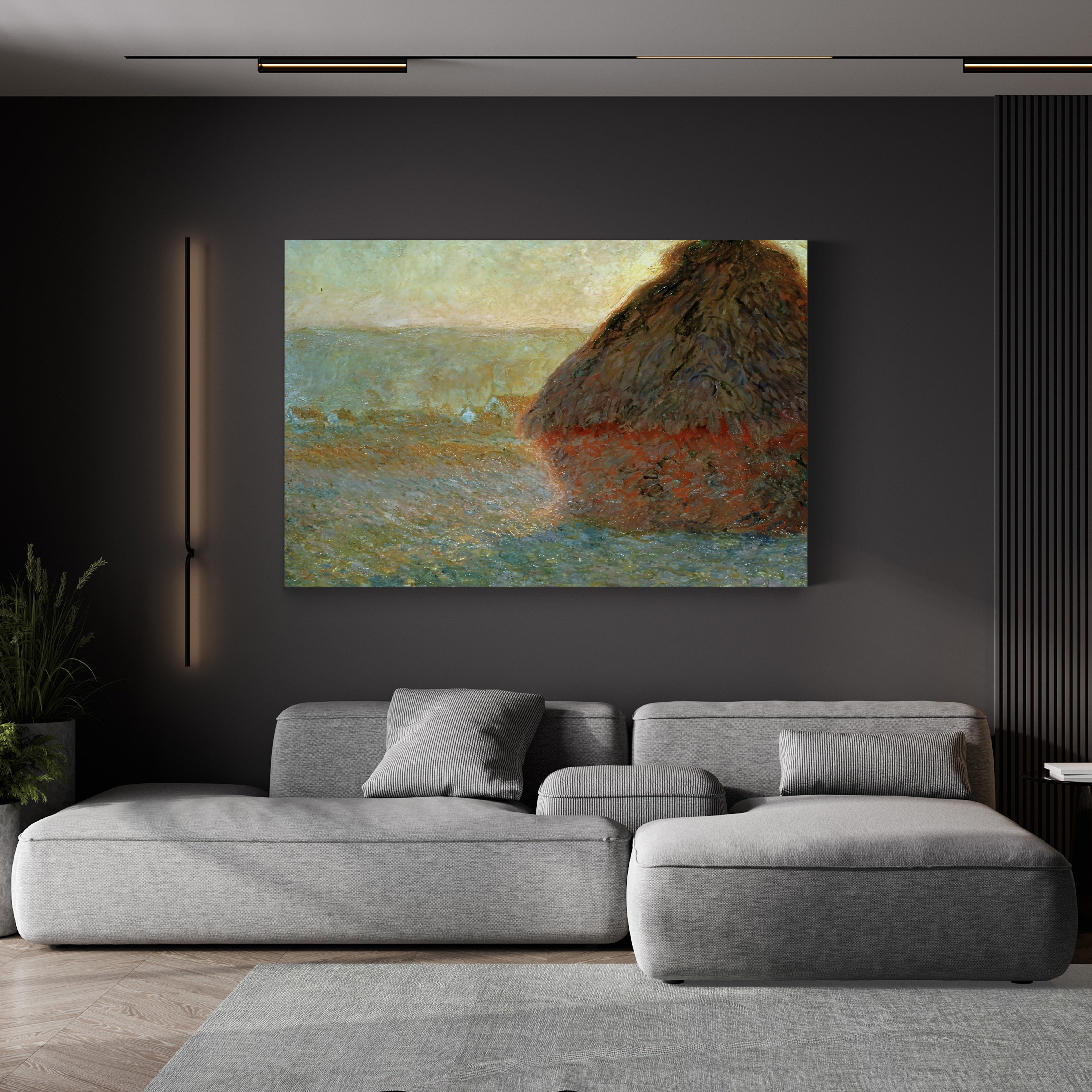 Haystack at Sunset – Claude Monet Wall Art | Iconic Meules Series Canvas Print