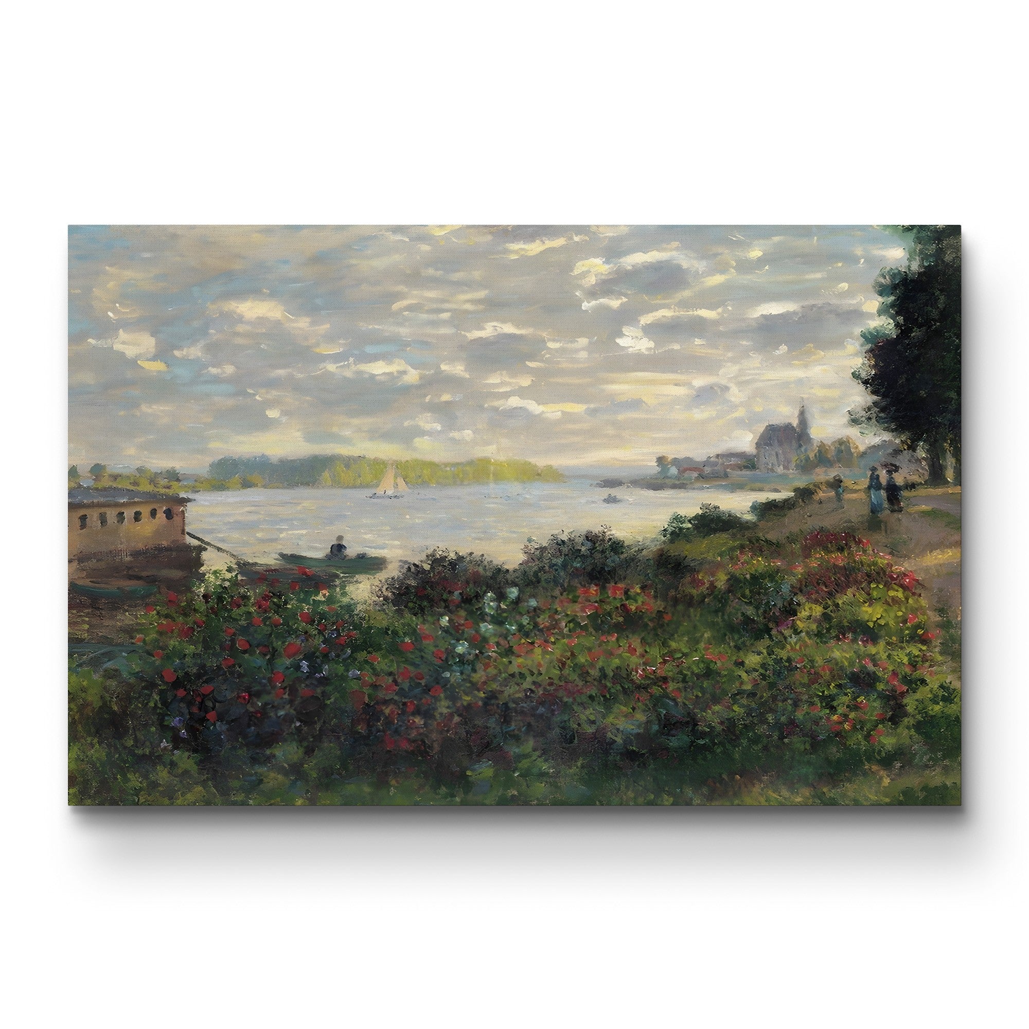 La Seine à Argenteuil, 1877 – Claude Monet Wall Art | Impressionist Seine River Canvas Print