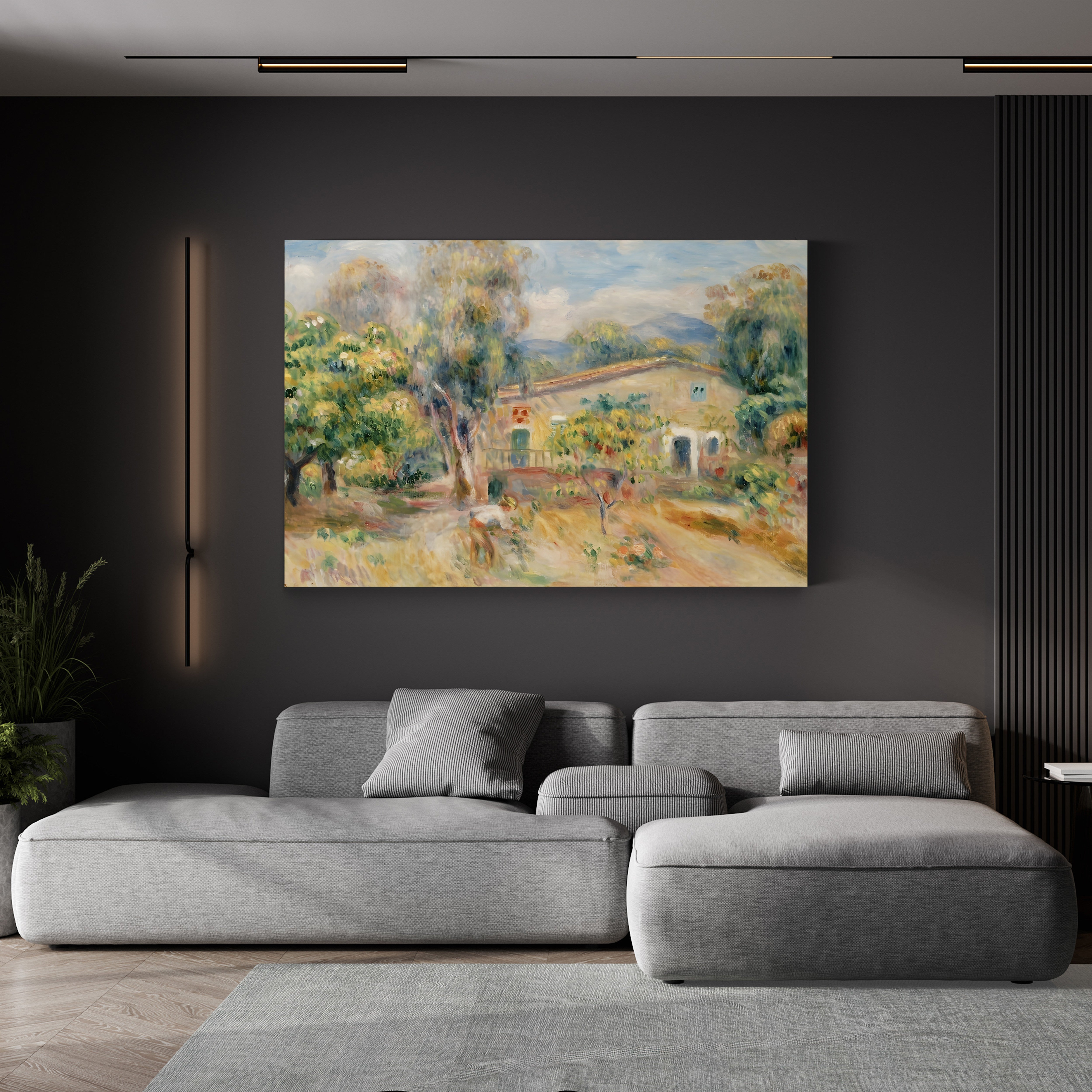 Collettes Farmhouse, Cagnes, 1910 – Pierre-Auguste Renoir Wall Art | Late Impressionist Landscape Canvas Print