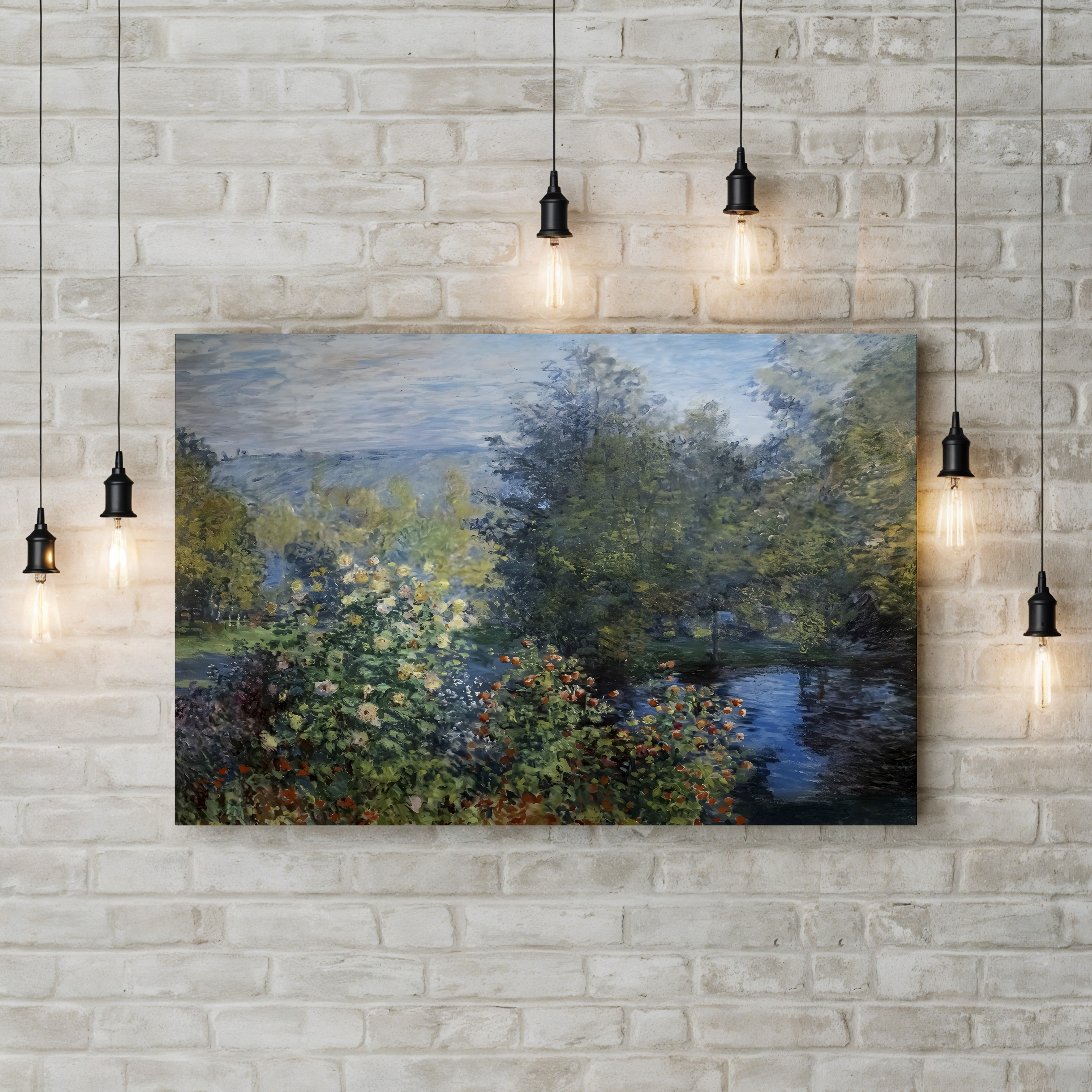 Corner of the Garden at Montgeron, 1876 – Claude Monet Wall Art | Impressionist Garden Canvas Print