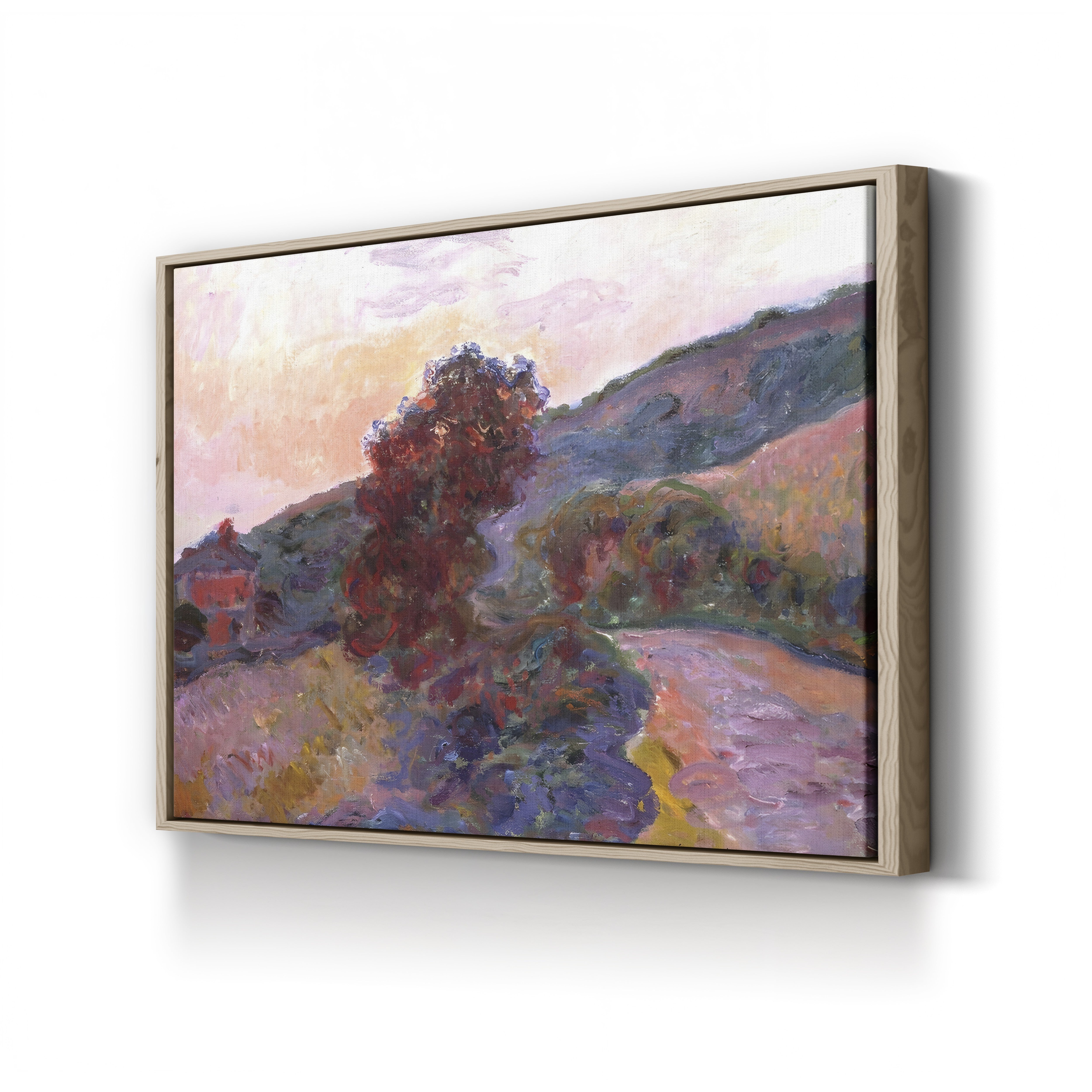 Coucher de Soleil à Giverny, 1886 – Claude Monet Wall Art | Impressionist Sunset Landscape Canvas Print