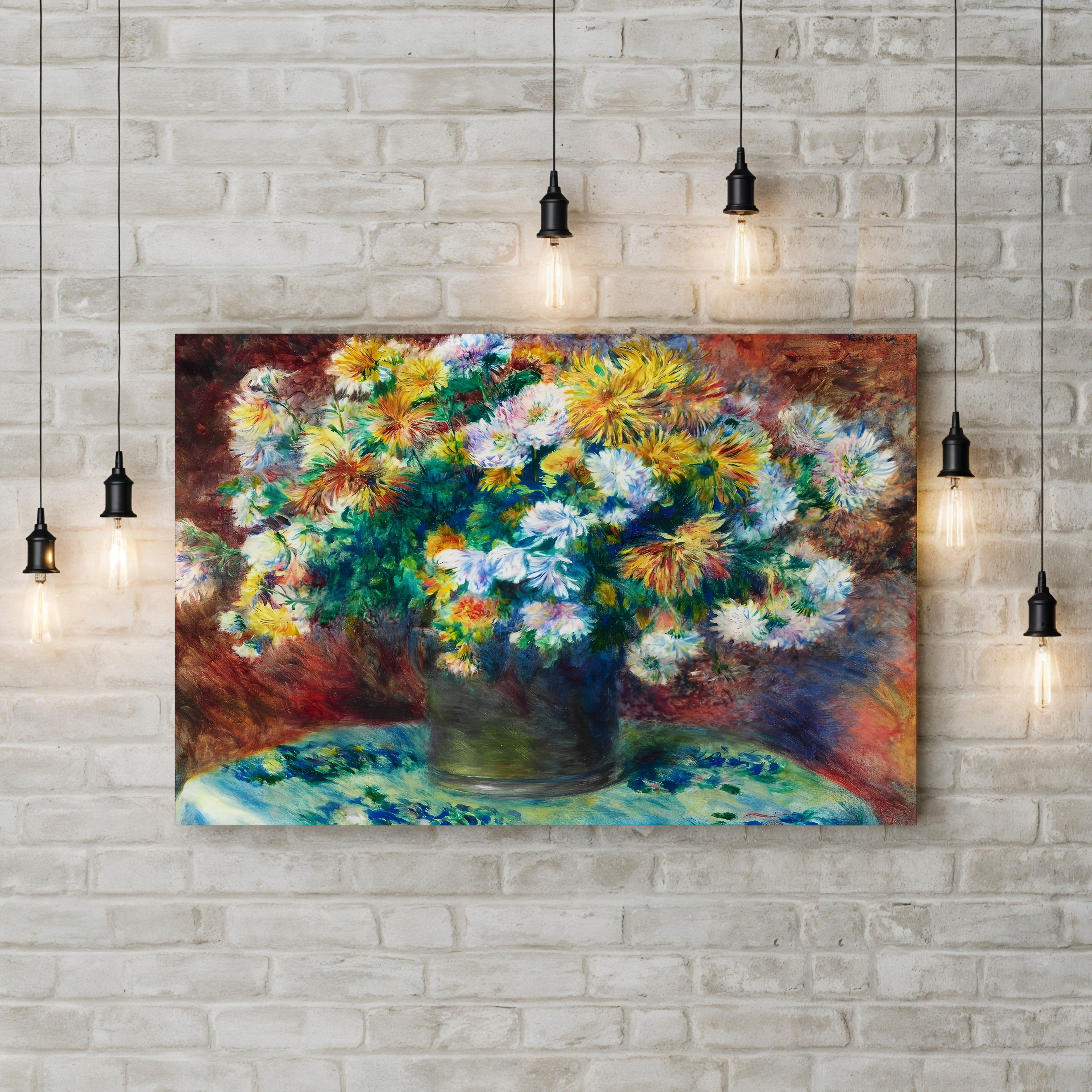 Chrysanthemums – Pierre-Auguste Renoir Wall Art | Impressionist Floral Canvas Print
