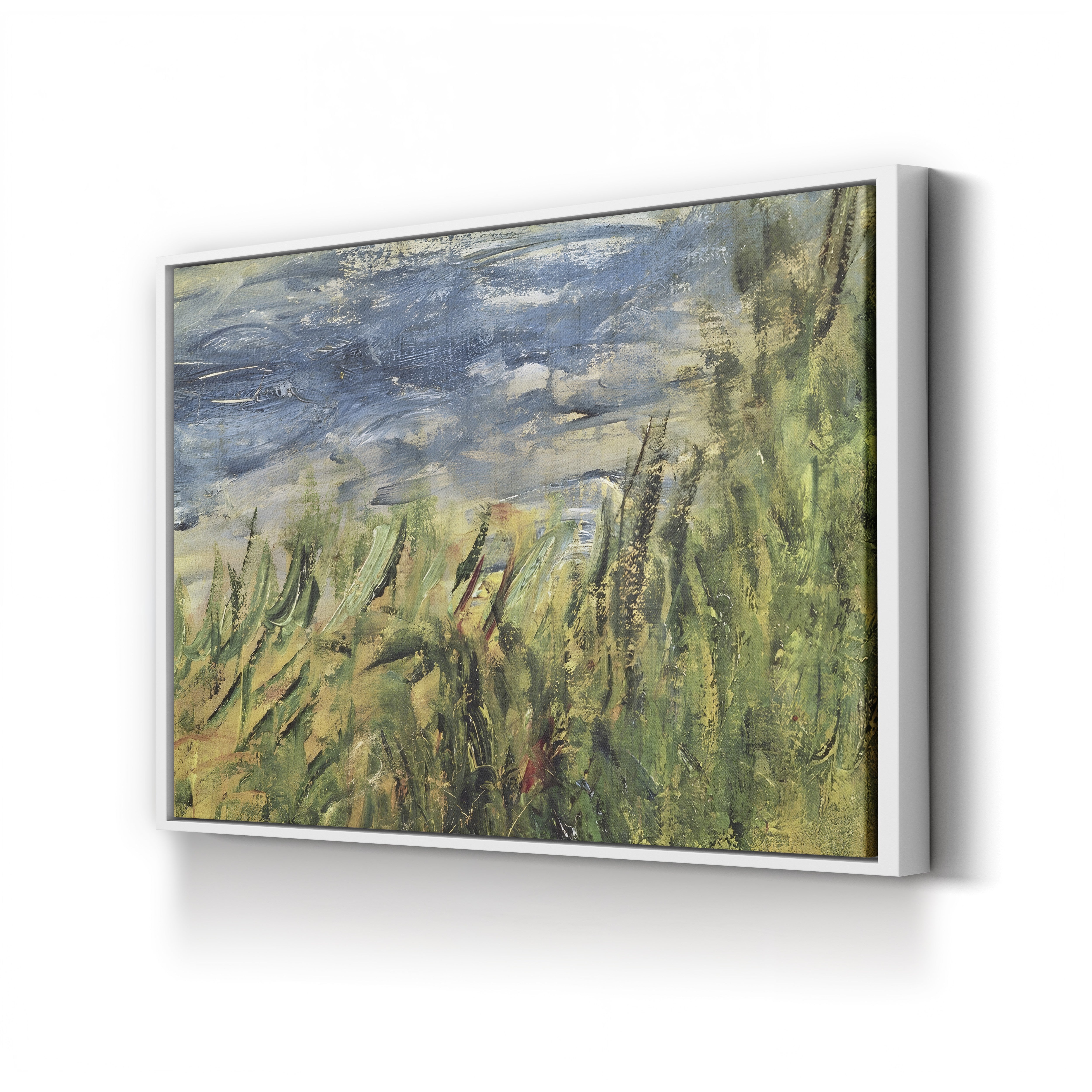 The Banks of the Seine at Champrosay (Detail of the Water and Grass), 1876 – Pierre-Auguste Renoir Wall Art | Impressionist Canvas Print