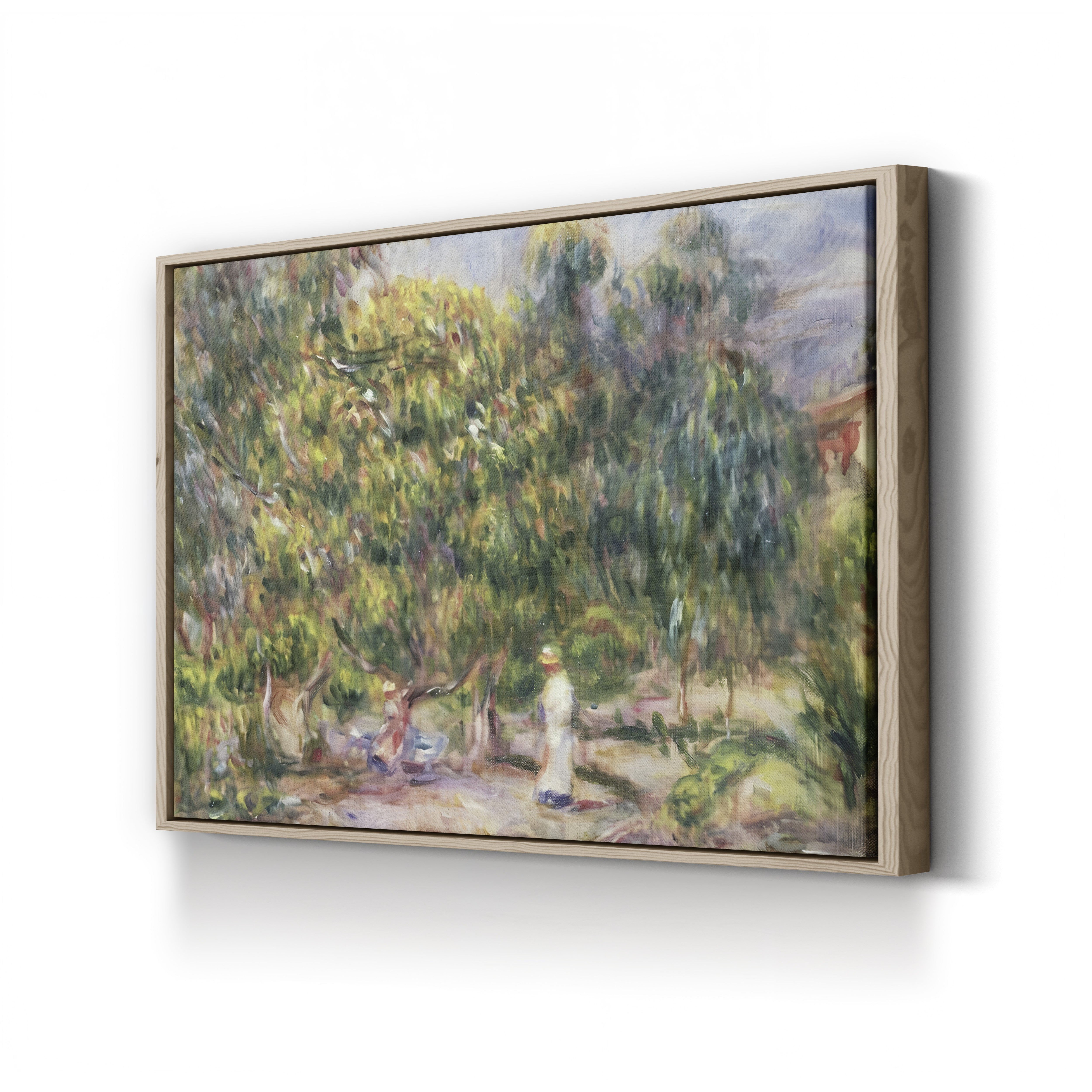 The Woman in White in the Garden of Les Collettes, 1915 – Pierre-Auguste Renoir Wall Art | Impressionist Late Canvas Print