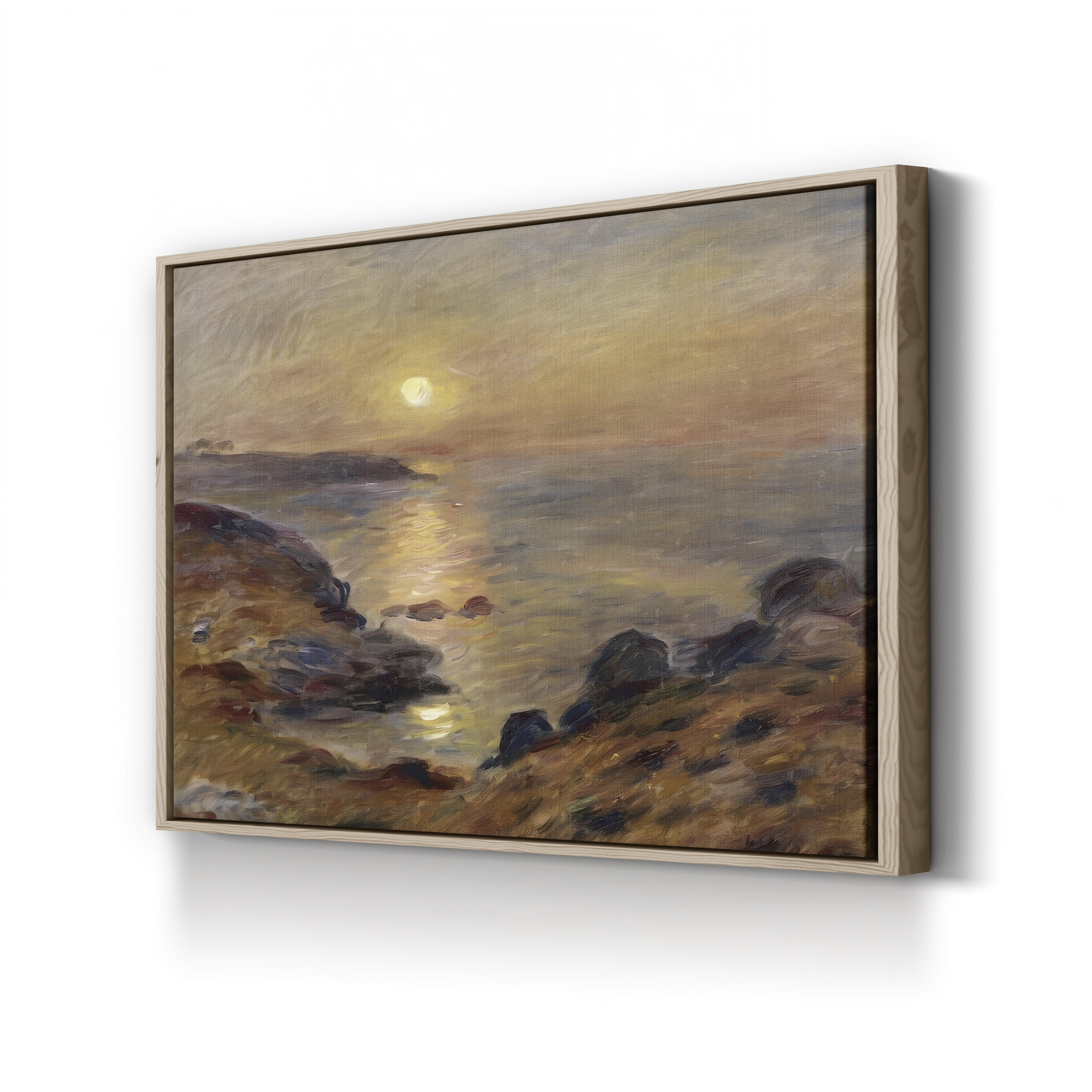 Setting Sun at Douarnenez, 1883 – Pierre-Auguste Renoir Wall Art | Impressionist Seascape Canvas Print