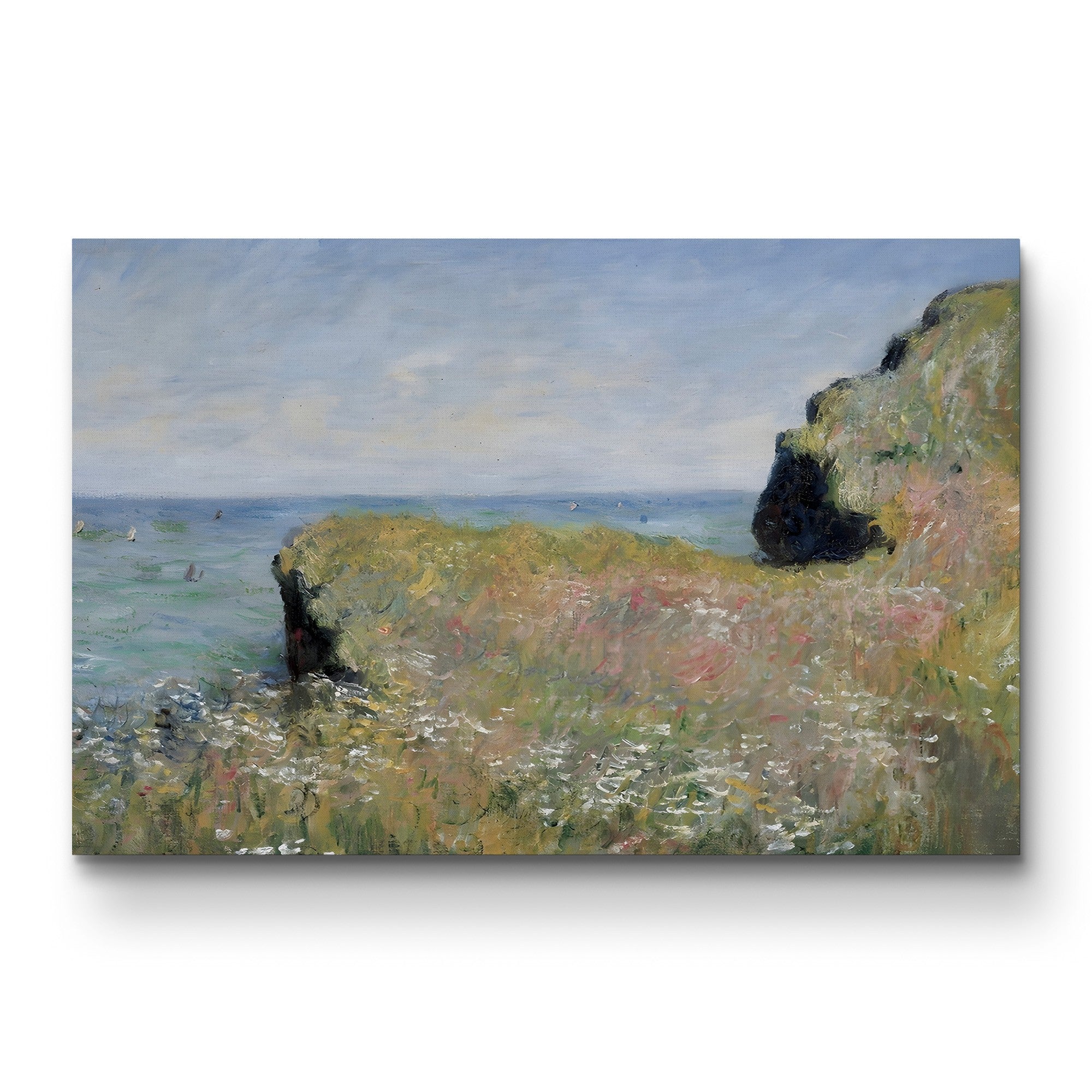Edge of the Cliff, Pourville, 1882 – Claude Monet Wall Art | Impressionist Normandy Cliff Canvas Print