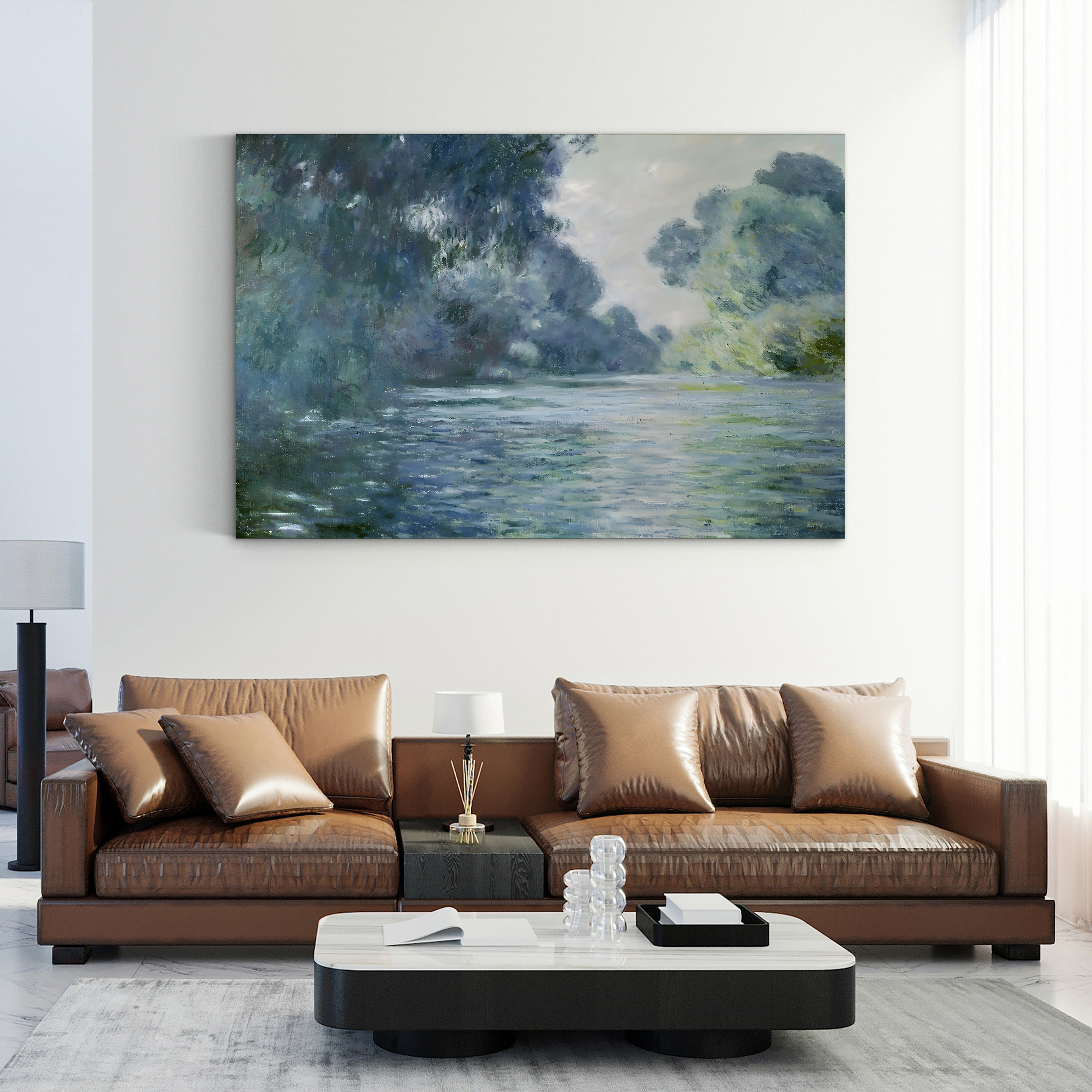 Branch of the Seine near Giverny, 1897 – Claude Monet Wall Art | Late Impressionist Mornings on the Seine Canvas Print