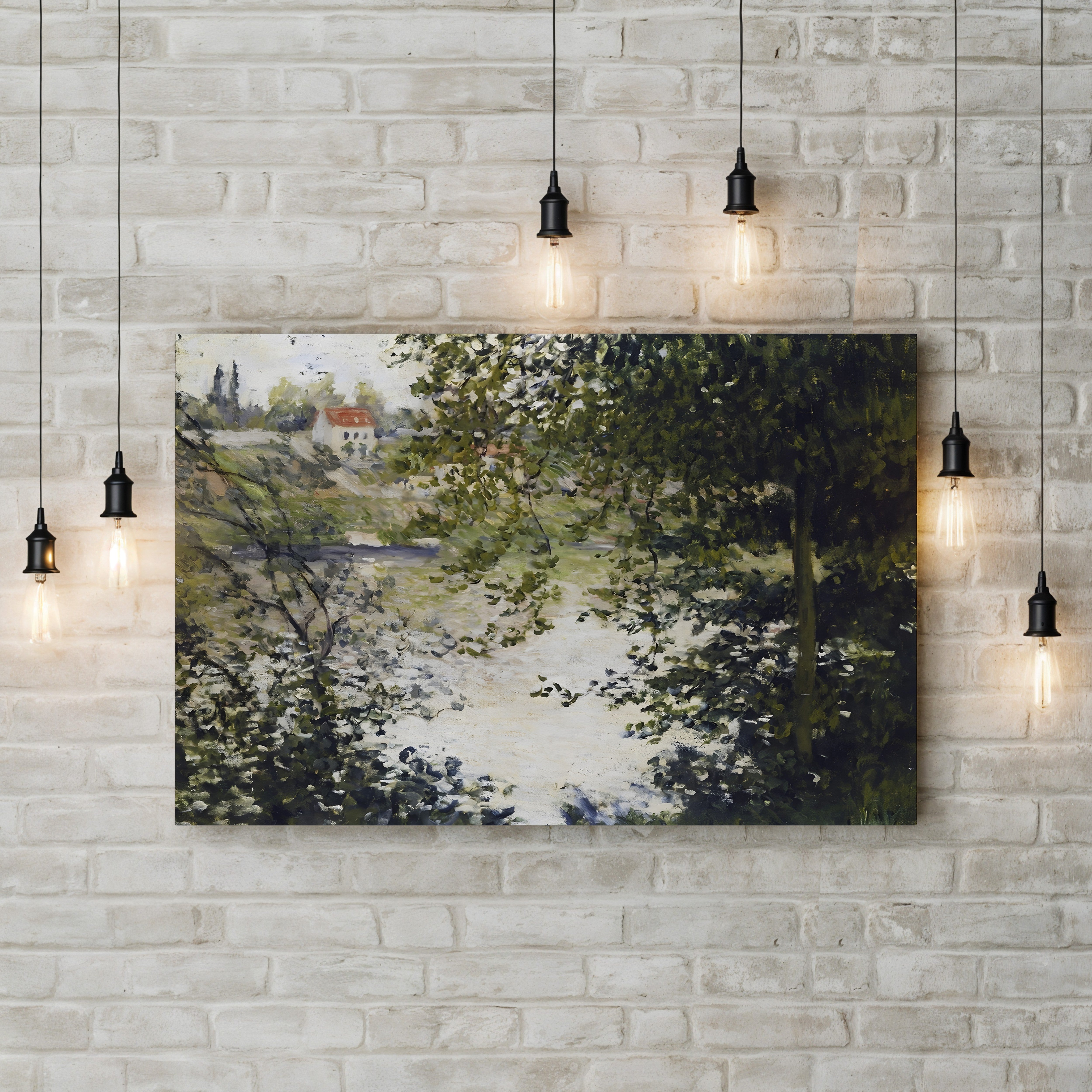 A View Through the Trees of La Grande Jatte Island, 1878 – Claude Monet Wall Art | Impressionist Landscape Canvas Print