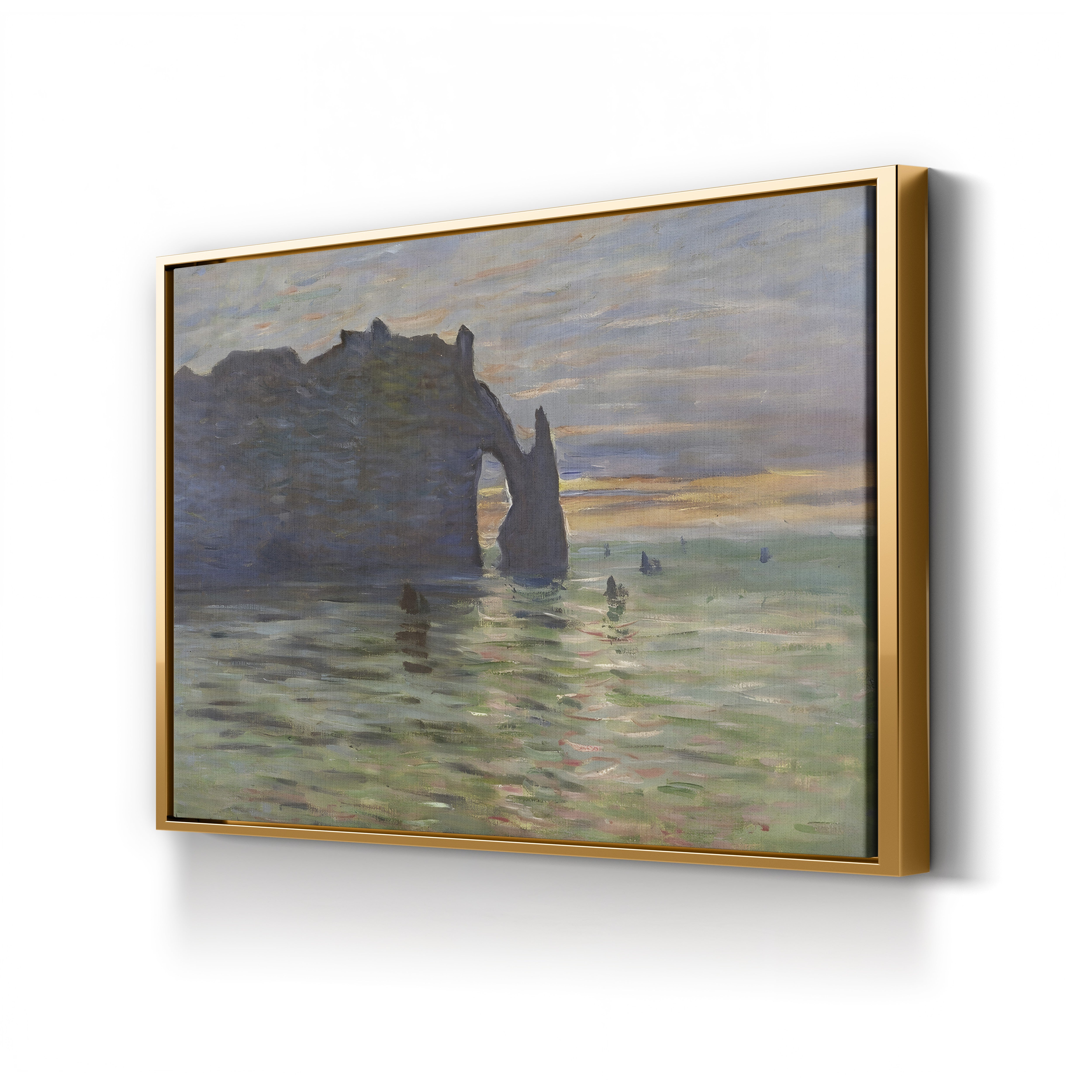 Coucher de Soleil à Étretat, 1883 – Claude Monet Wall Art | Impressionist Coastal Sunset Canvas Print