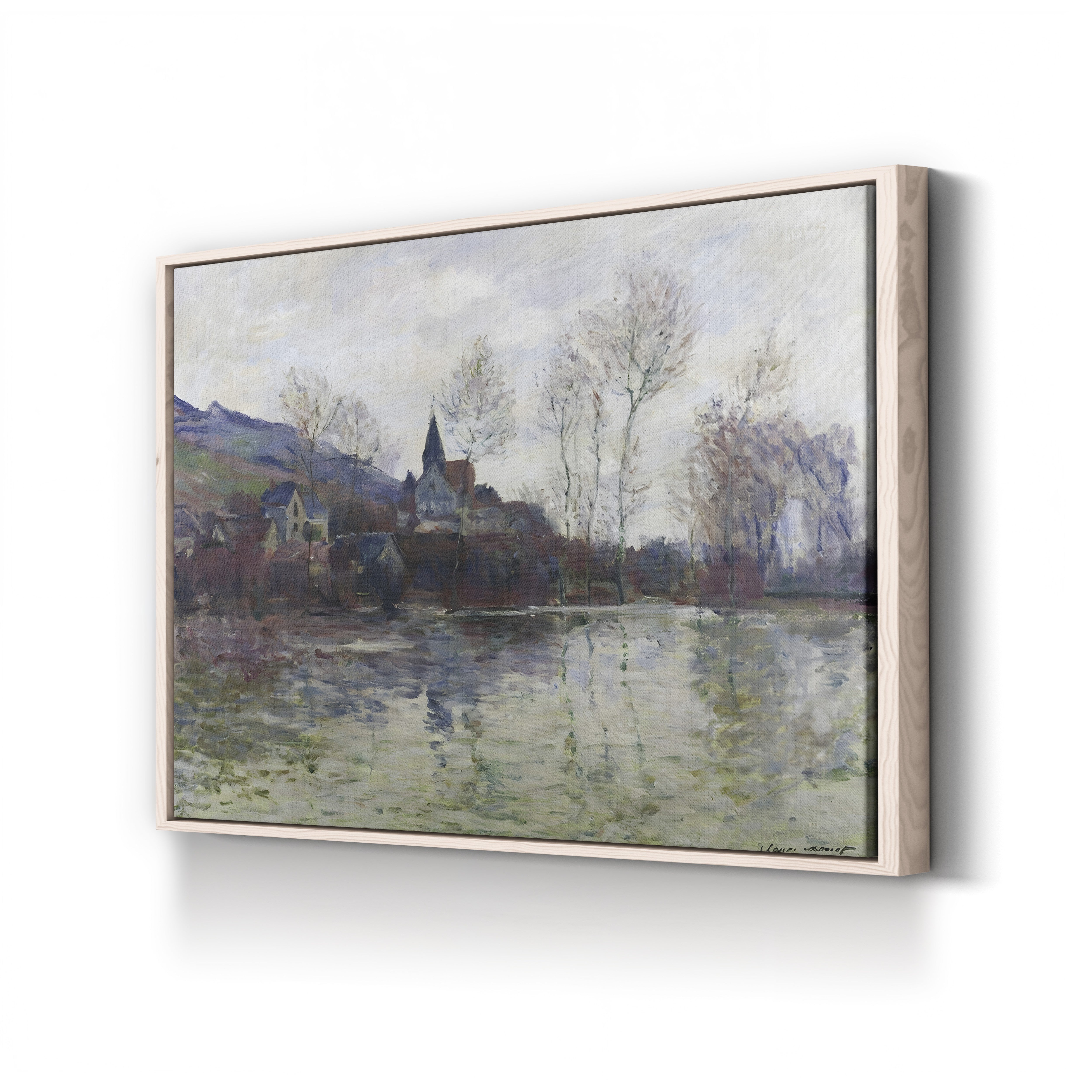 Floods at Giverny, 1886 – Claude Monet Wall Art | Impressionist River Landscape Canvas Print