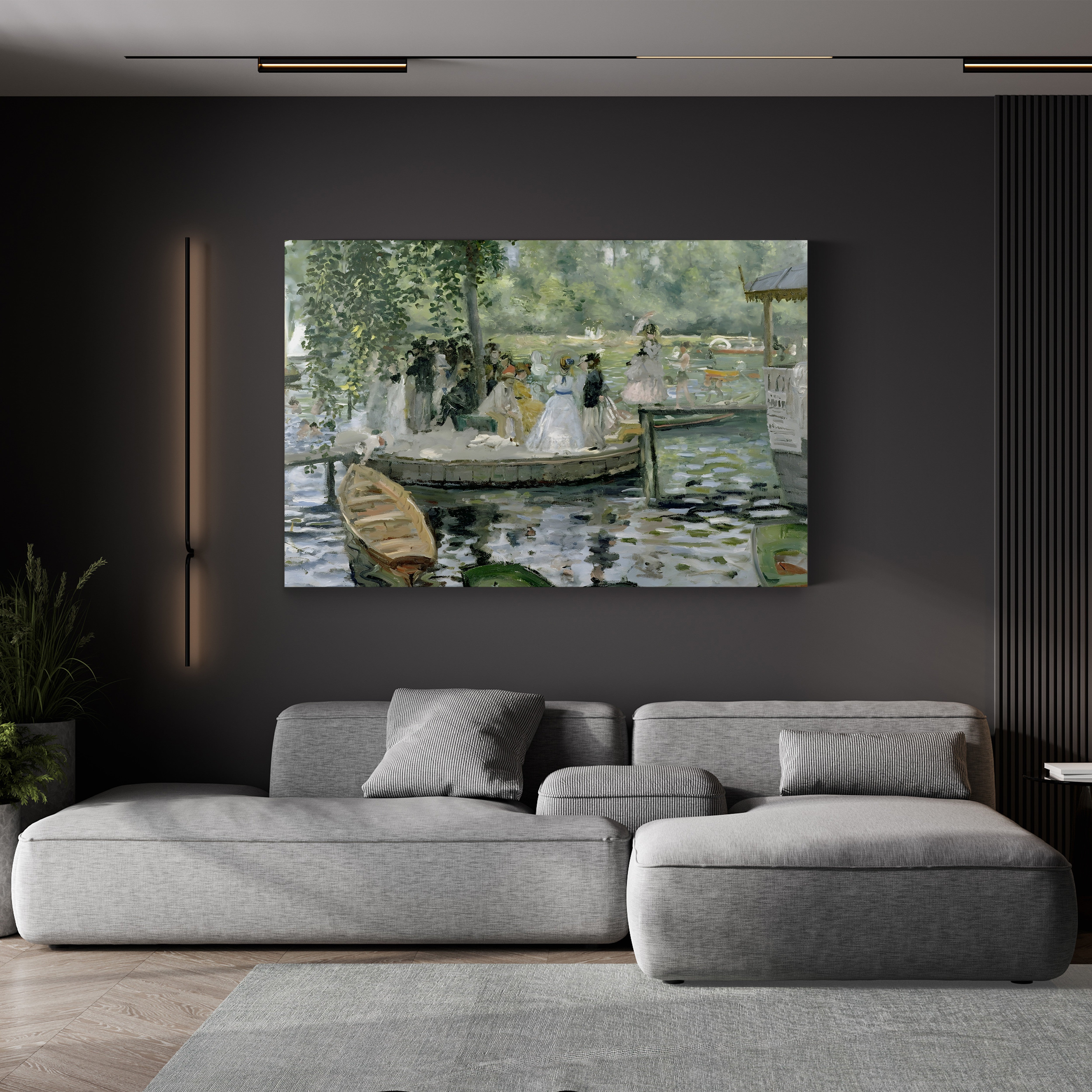 La Grenouillère, 1869 – Pierre-Auguste Renoir Wall Art | Impressionist River Canvas Print