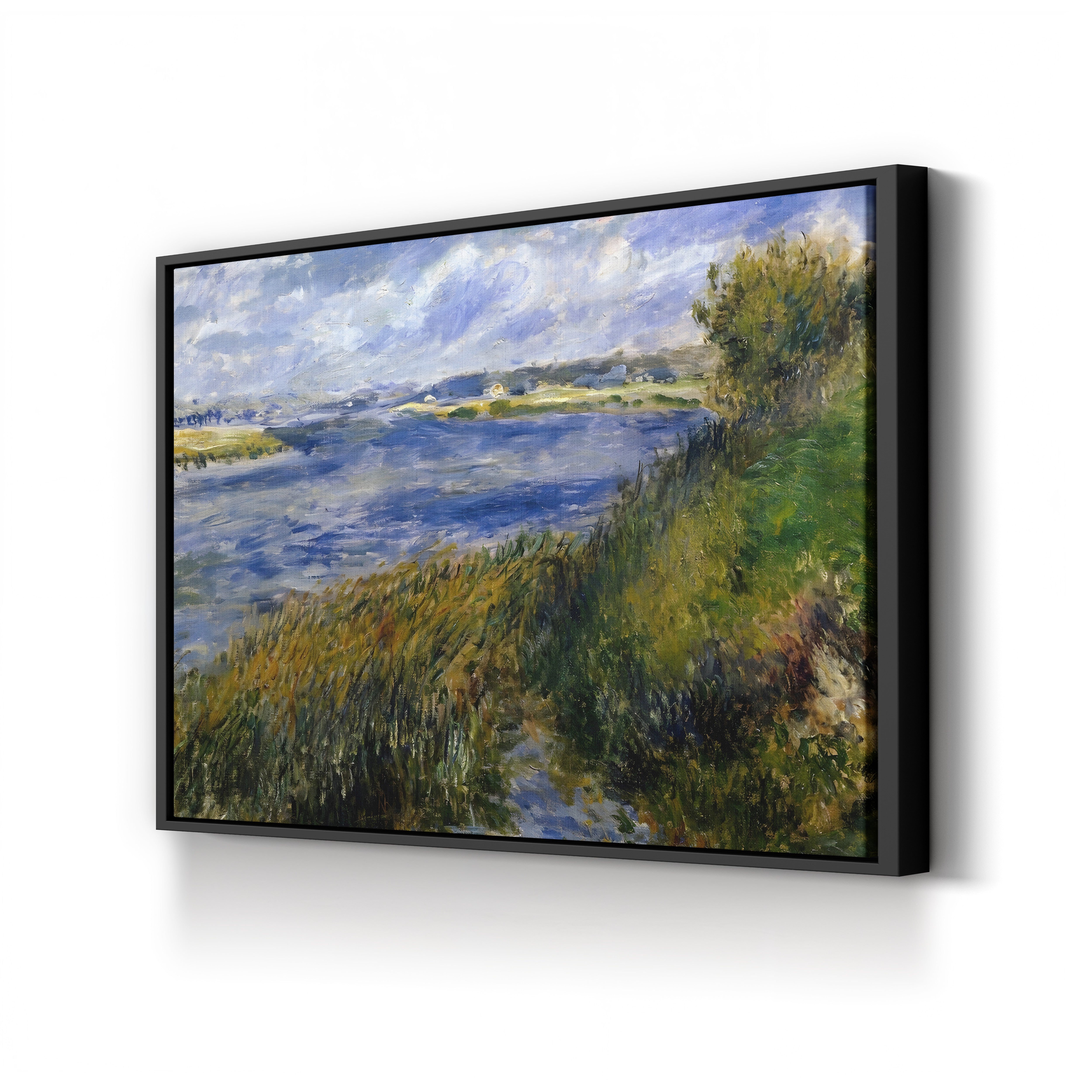 Banks of the Seine at Champrosay, 1876 – Pierre-Auguste Renoir Wall Art | Impressionist Landscape Canvas Print
