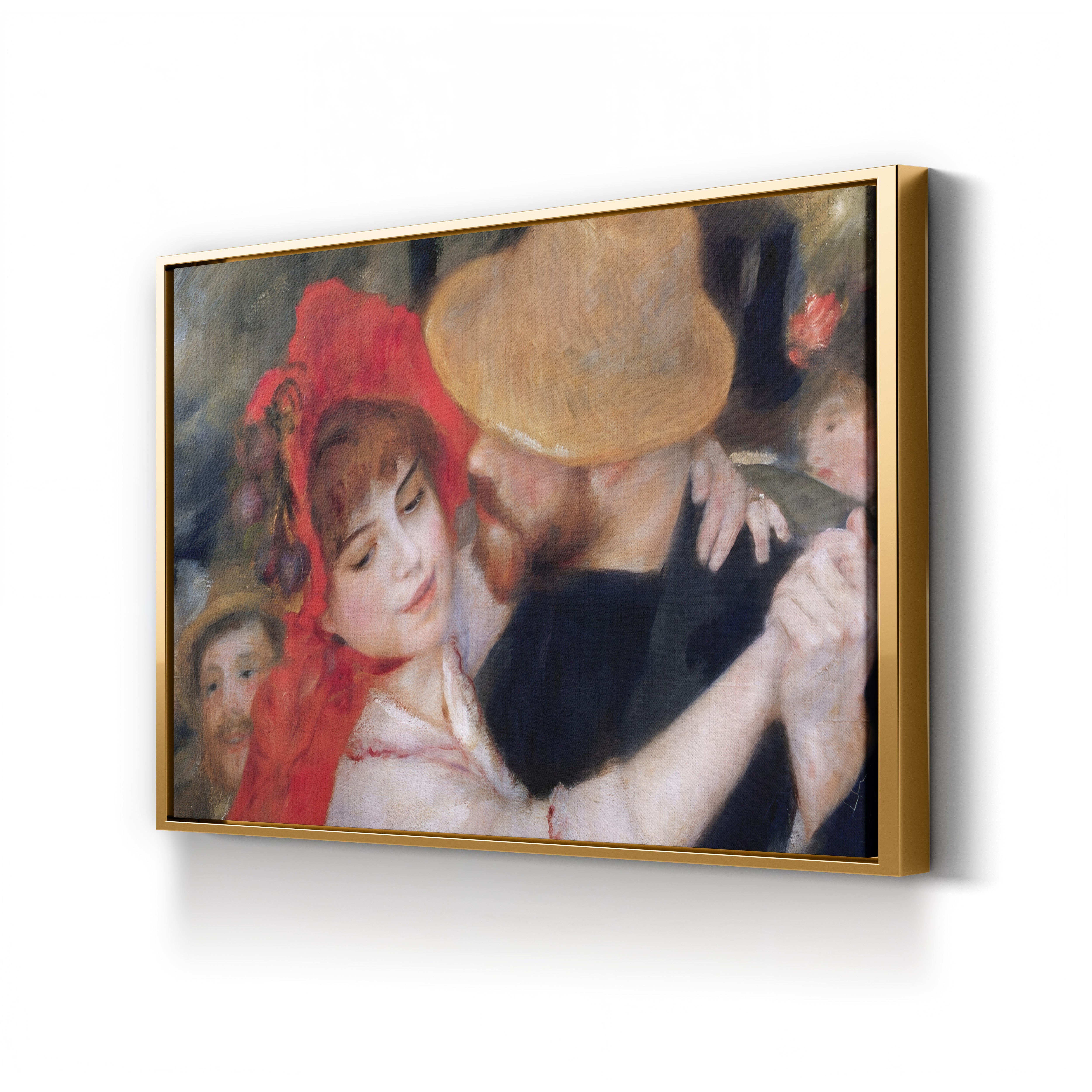Detail of Dancing Couple from Le Bal à Bougival – Pierre-Auguste Renoir Wall Art | Impressionist Dance Canvas Print