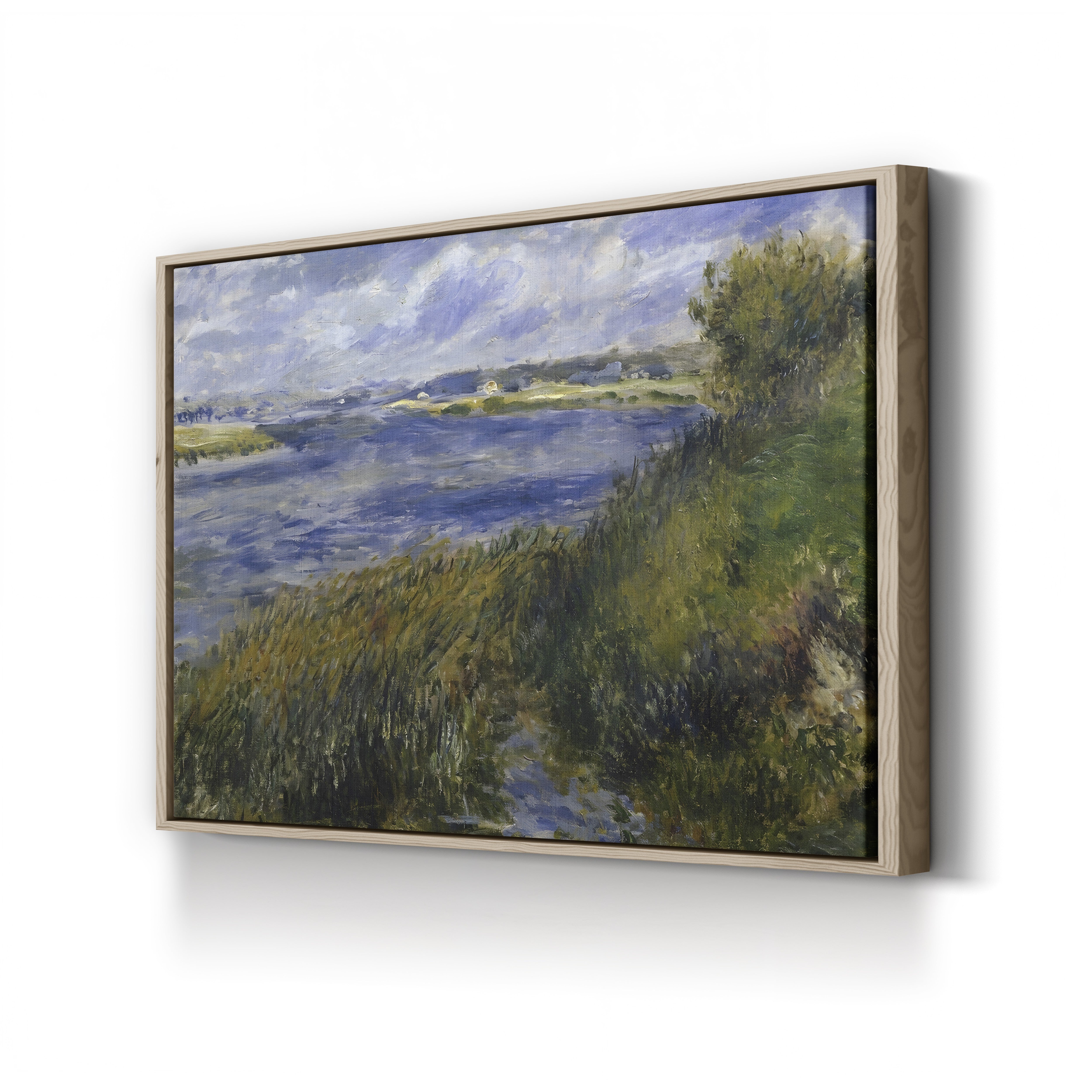 The Banks of the Seine, Champrosay – Pierre-Auguste Renoir Wall Art | Impressionist River Canvas Print