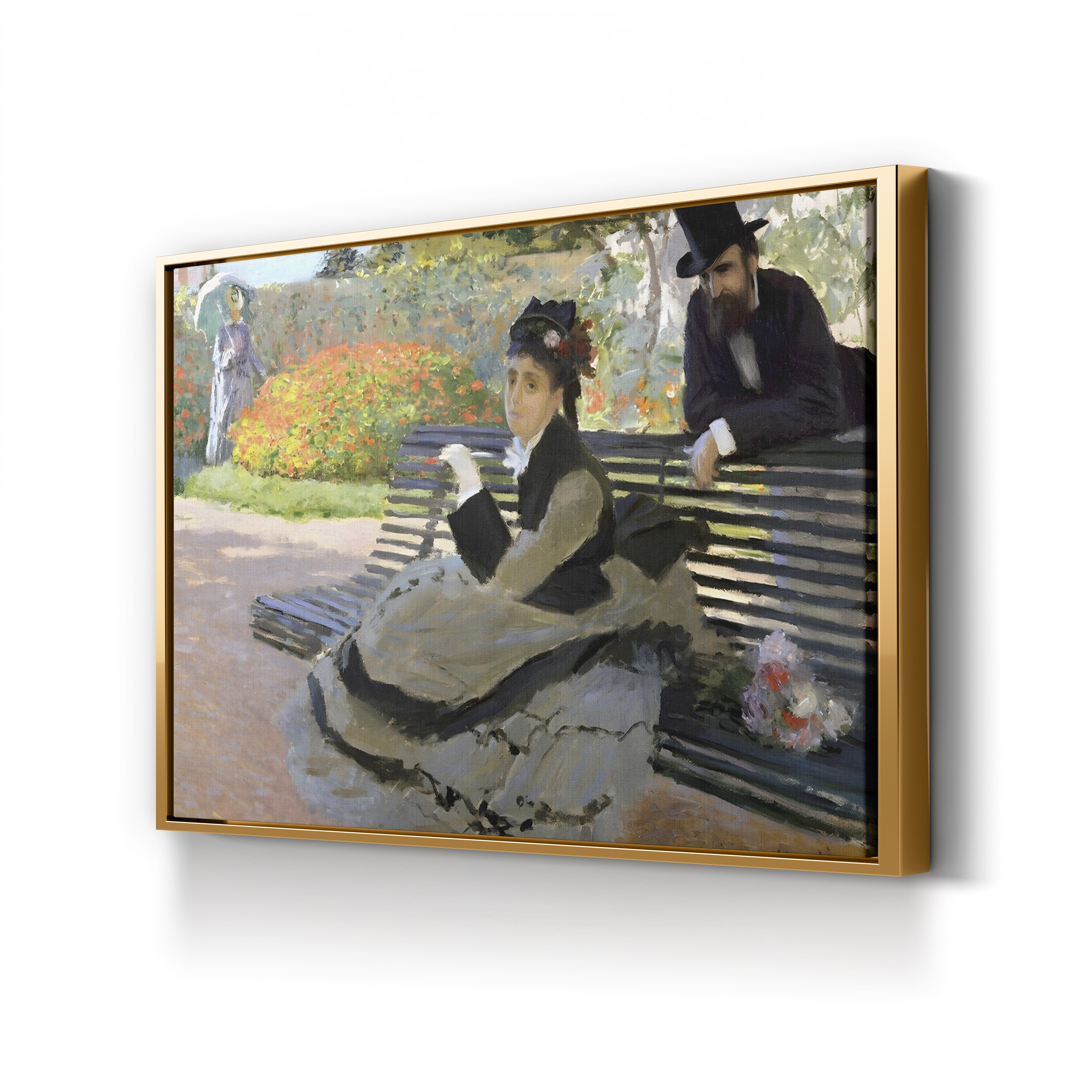 Camille Monet on a Garden Bench – Claude Monet Wall Art | Impressionist Garden Figure Canvas Print