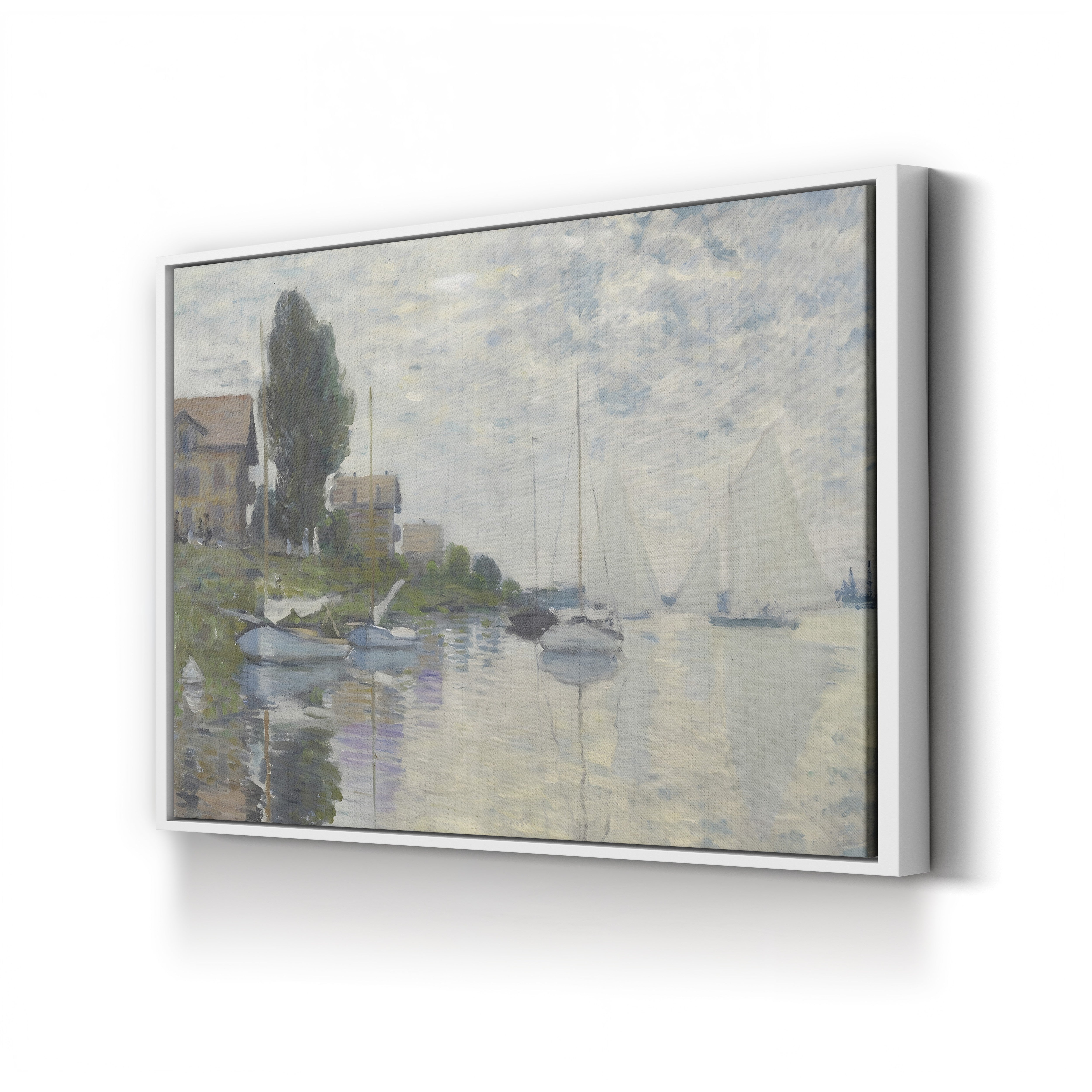 Au Petit Gennevilliers, 1874 – Claude Monet Wall Art | Early Impressionist Seine Canvas Print