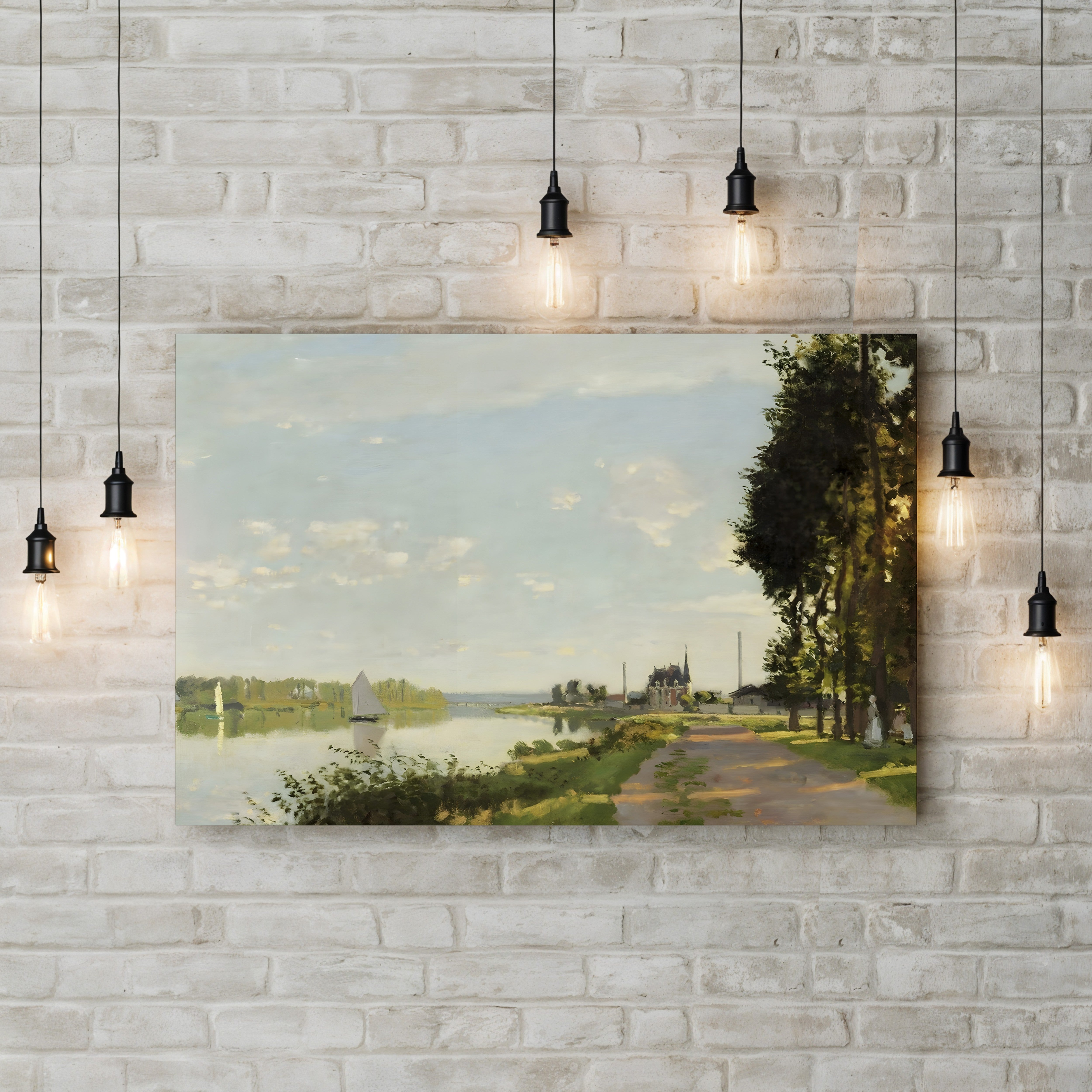 Argenteuil, c. 1872 – Claude Monet Wall Art | Early Impressionist Seine Landscape Canvas Print