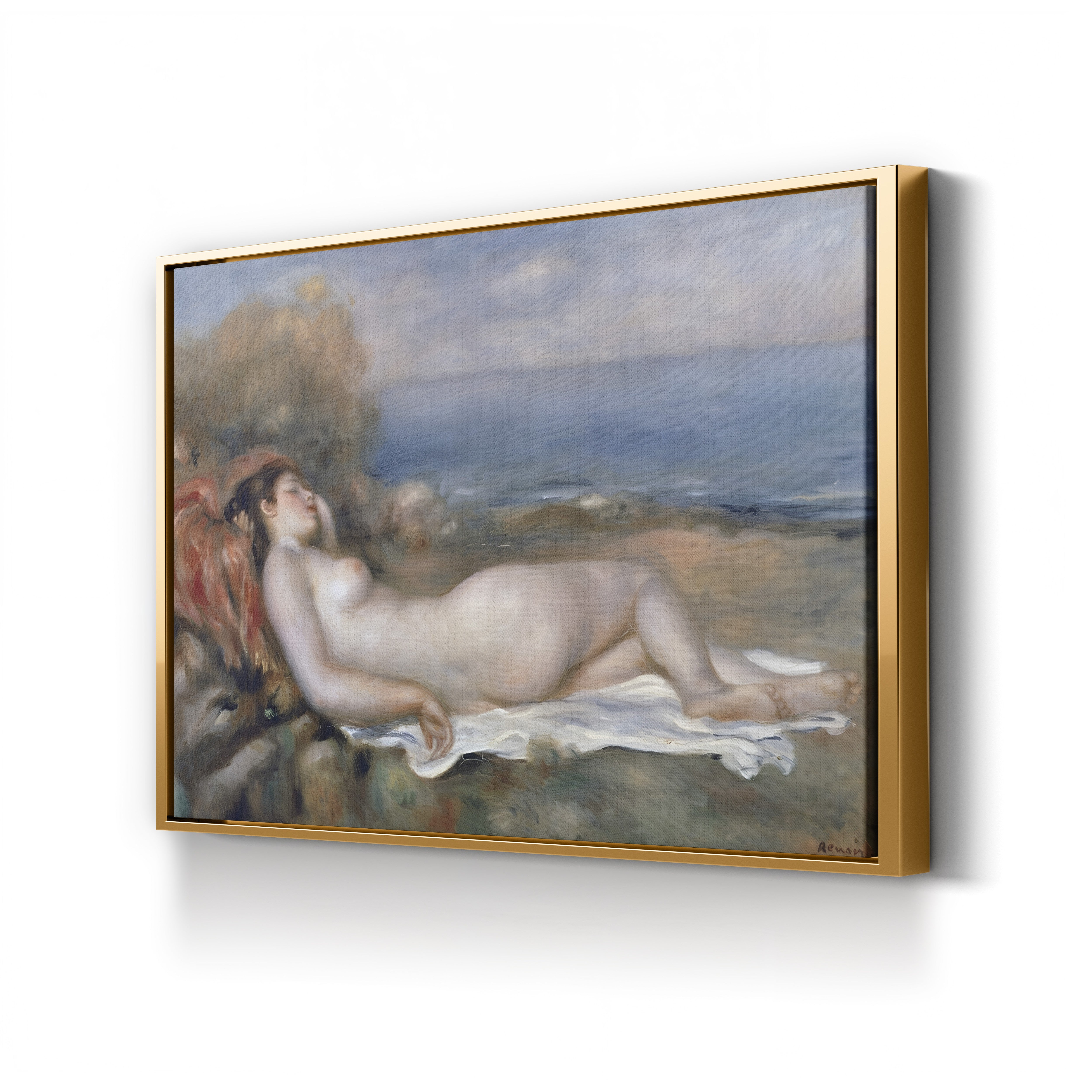 The Nude in the Grass – Pierre-Auguste Renoir Wall Art | Impressionist Bather Canvas Print