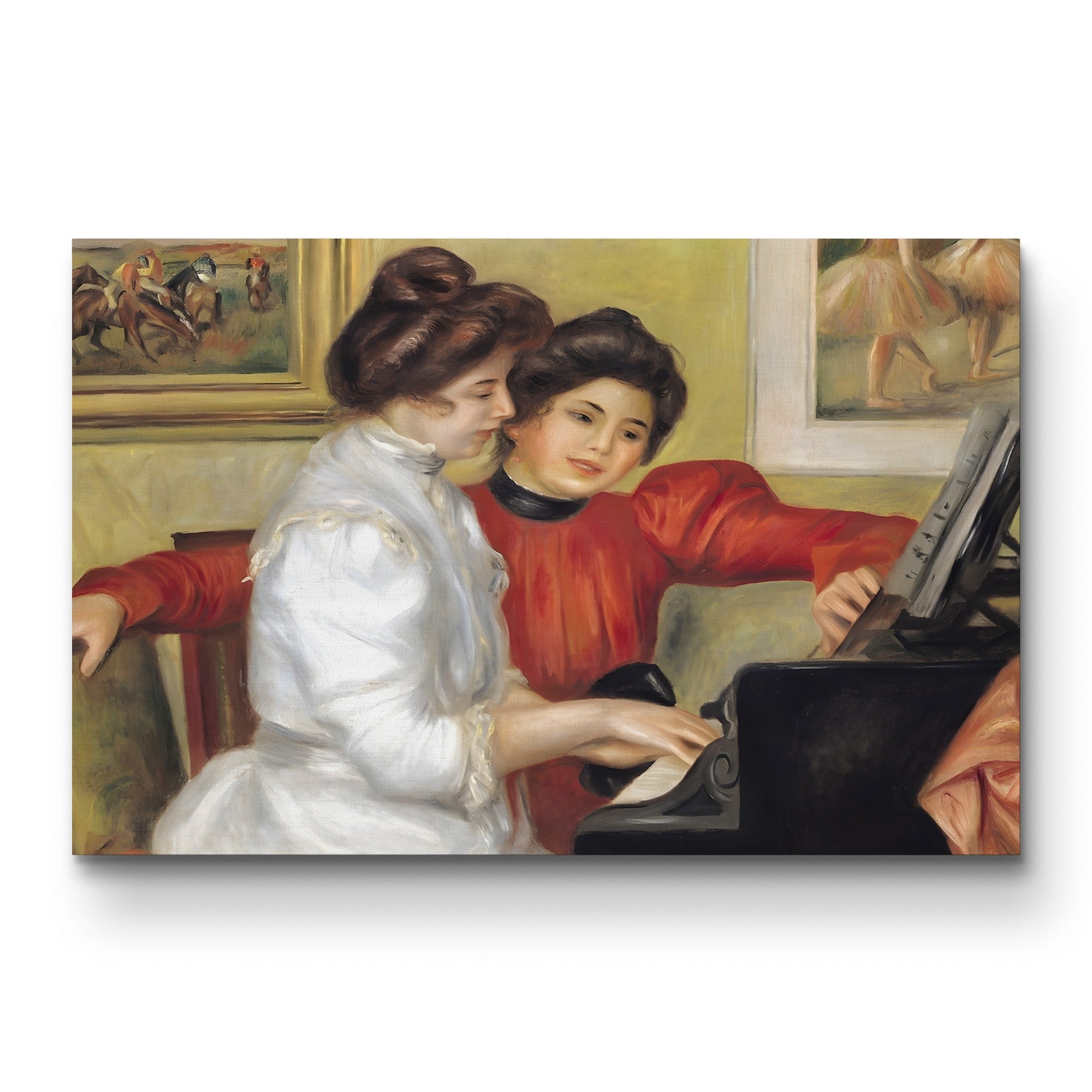 Yvonne and Christine Lerolle at the Piano, 1897 – Pierre-Auguste Renoir Wall Art | Impressionist Interior Canvas Print