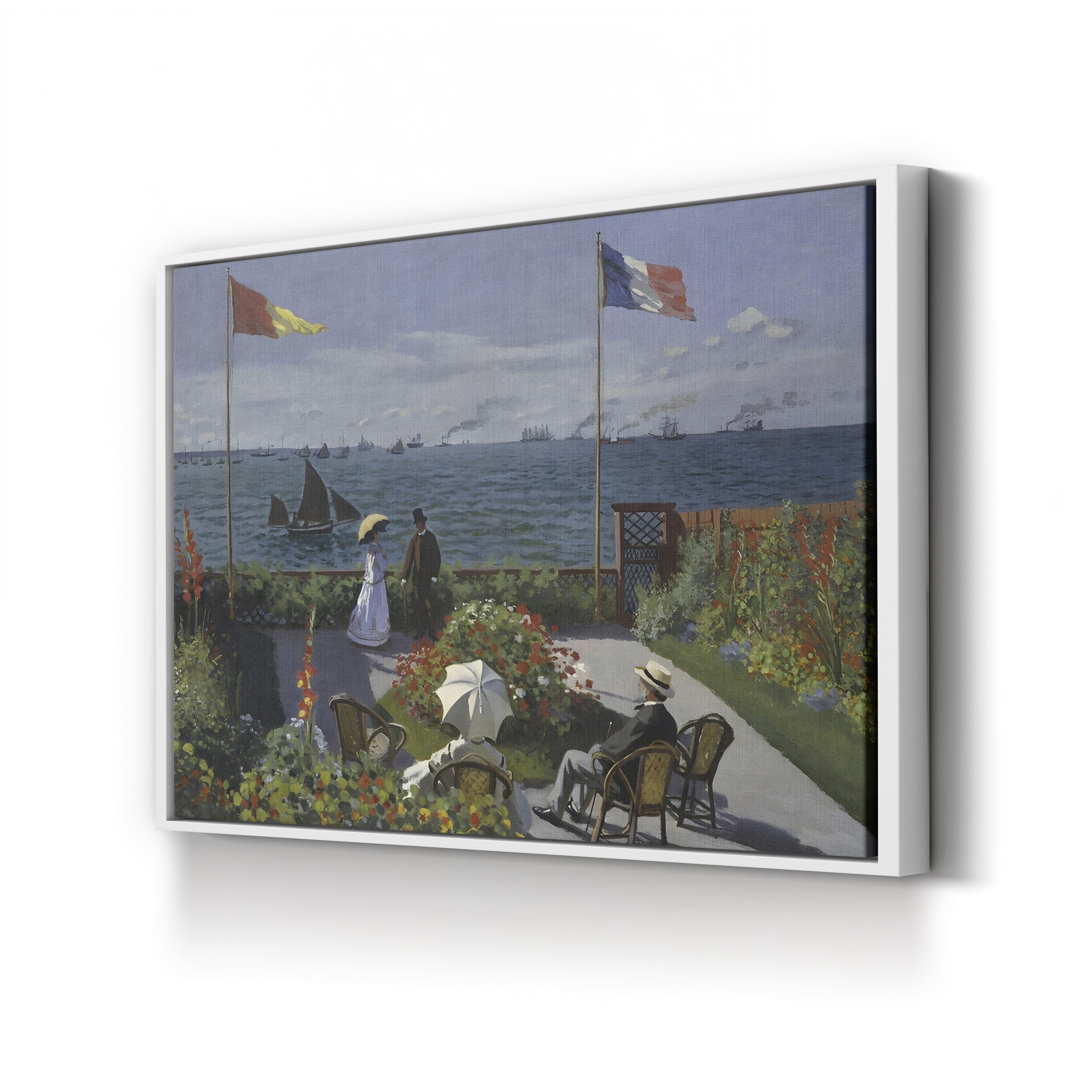 Garden at Sainte-Adresse, 1867 – Claude Monet Wall Art | Impressionist Seaside Garden Canvas Print