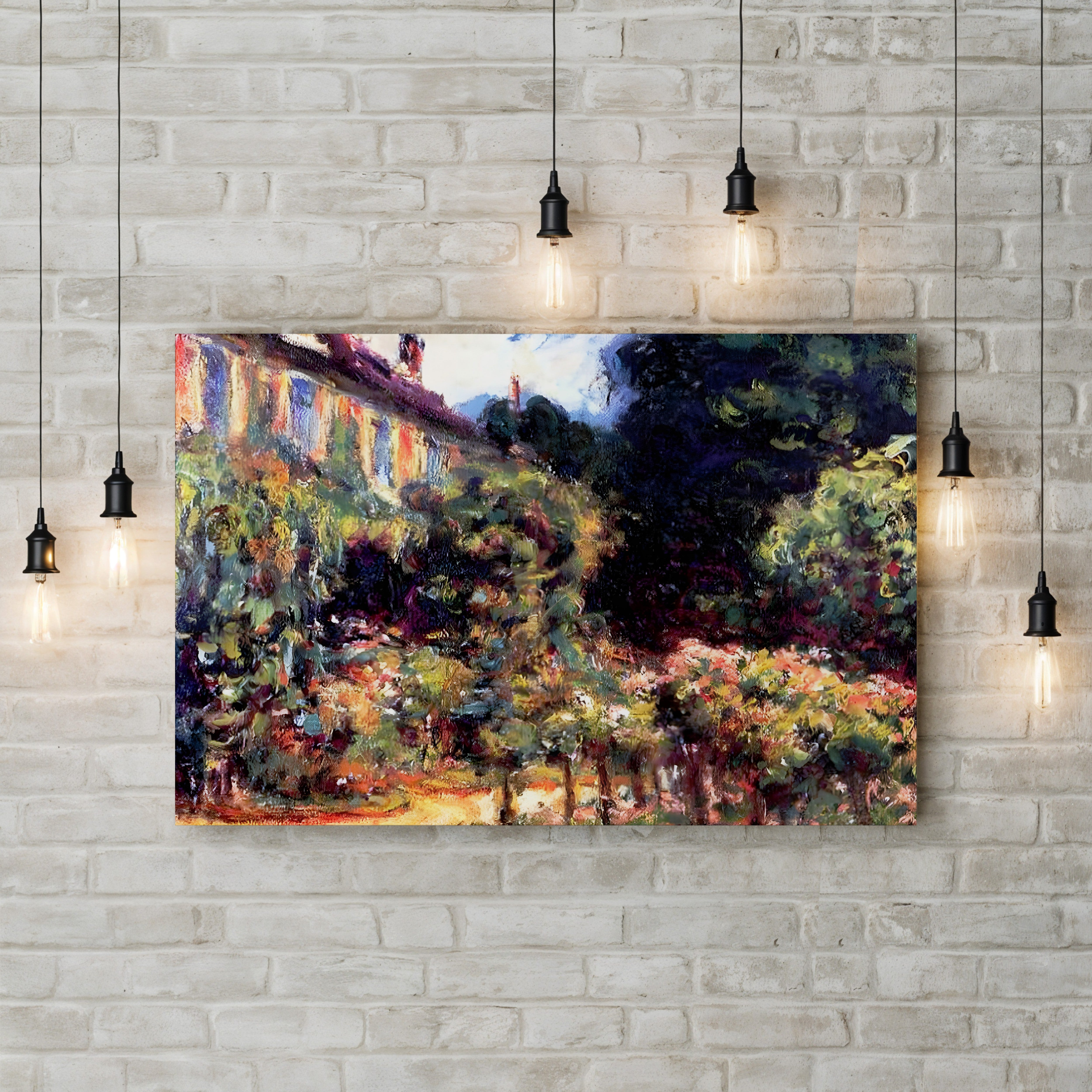 Giverny, the House from the Garden, 1913 – Claude Monet Wall Art | Impressionist Garden Canvas Print
