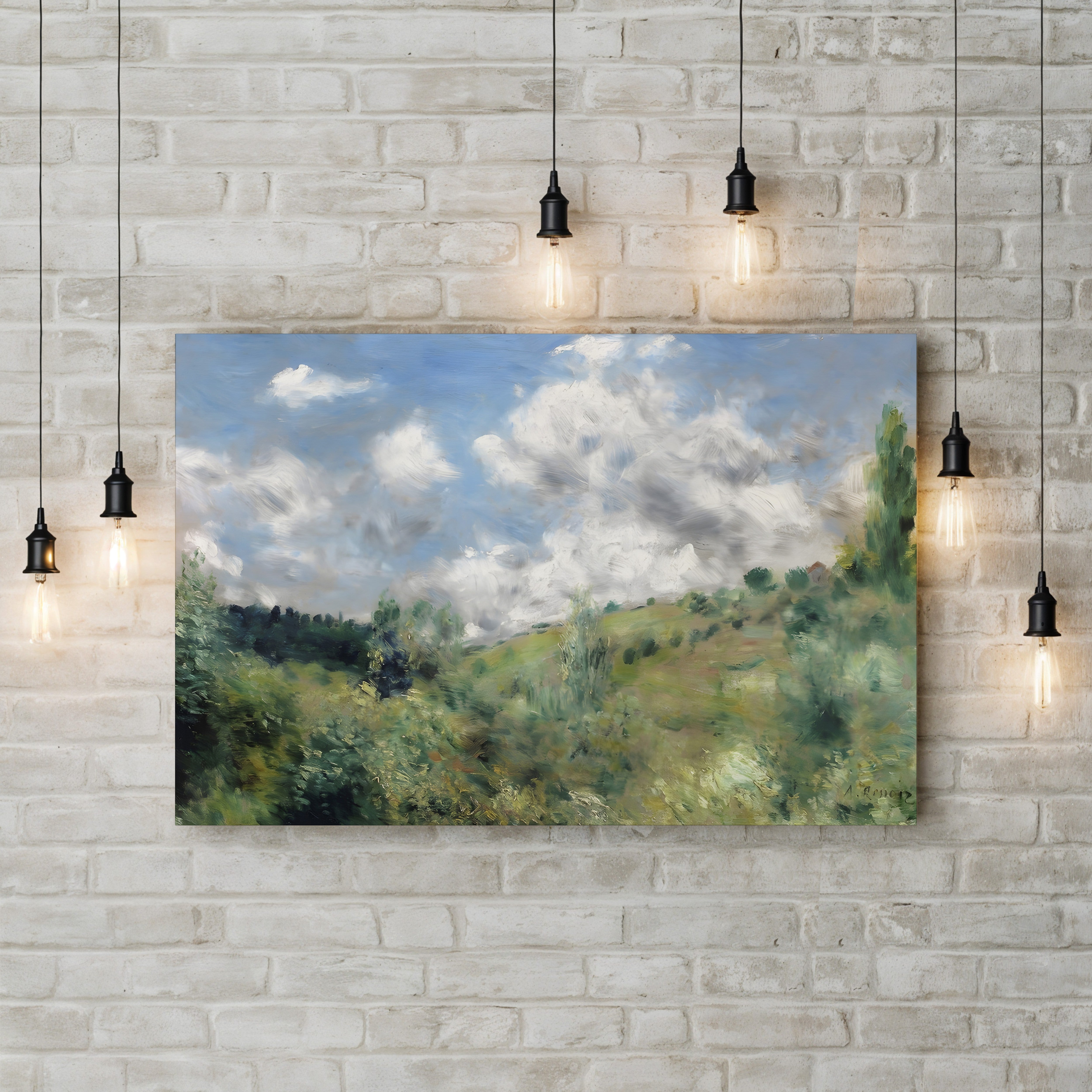 The Gust of Wind, c.1872 – Pierre-Auguste Renoir Wall Art | Impressionist Landscape Canvas Print