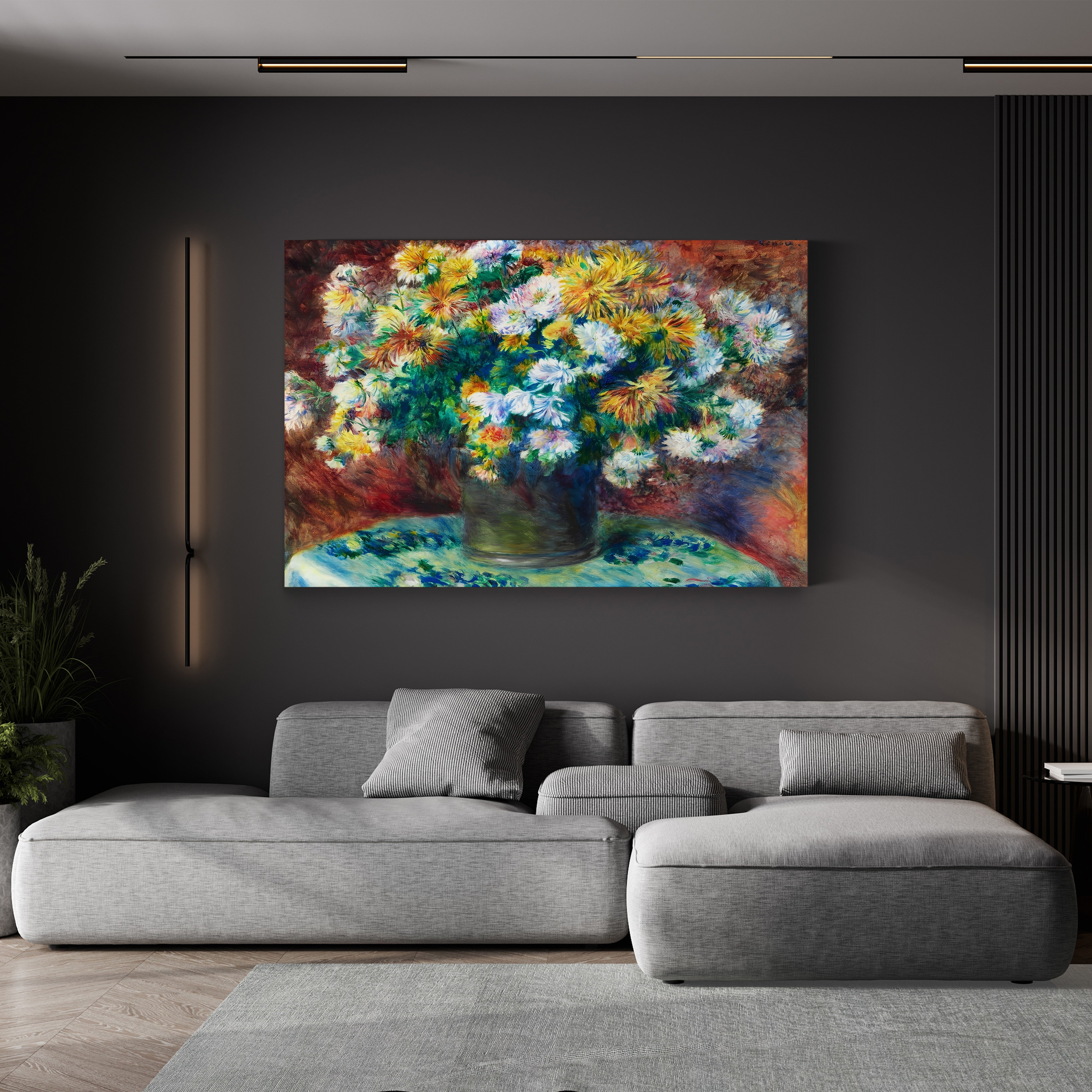 Chrysanthemums – Pierre-Auguste Renoir Wall Art | Impressionist Floral Canvas Print