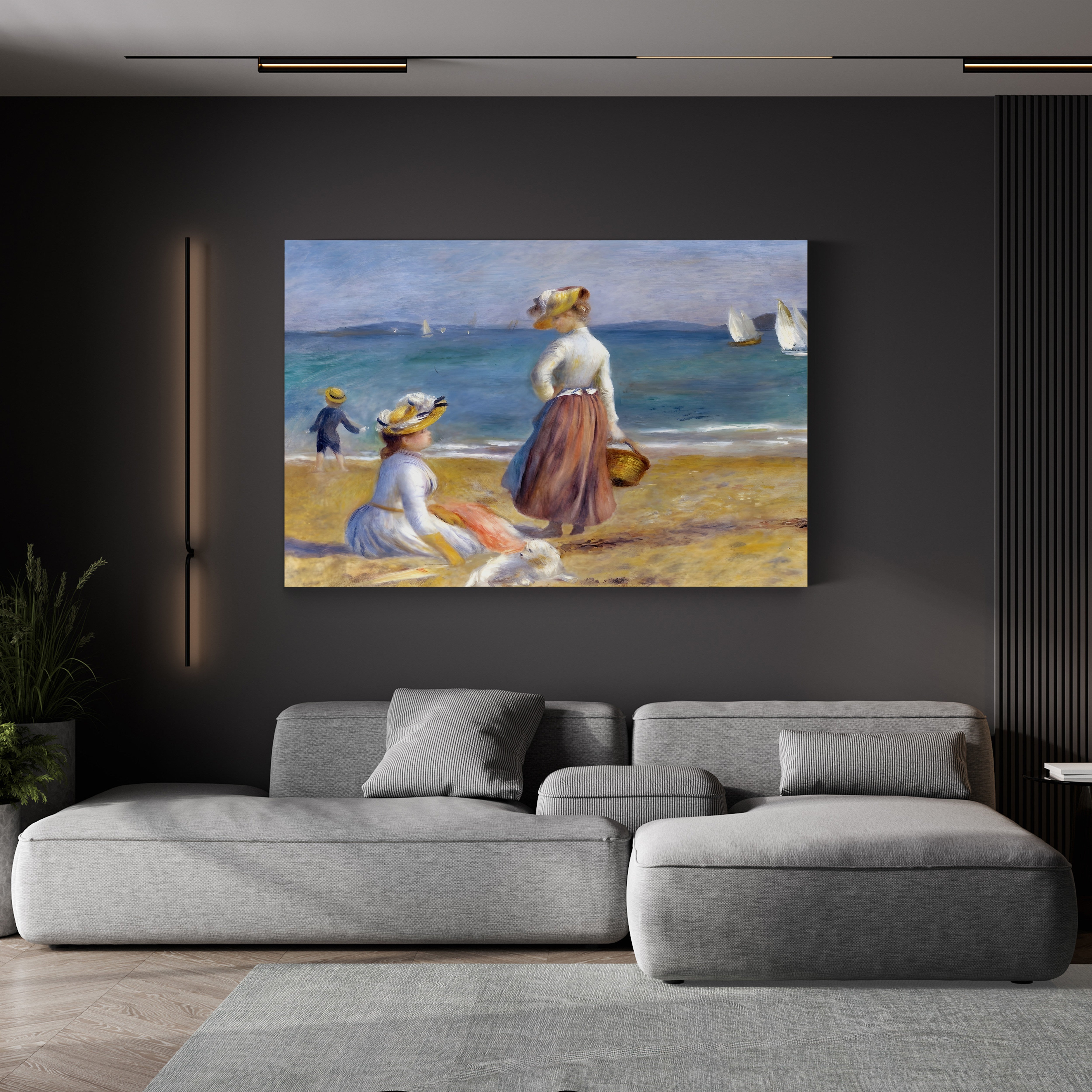 Figures on the Beach – Pierre-Auguste Renoir Wall Art | Impressionist Coastal Canvas Print
