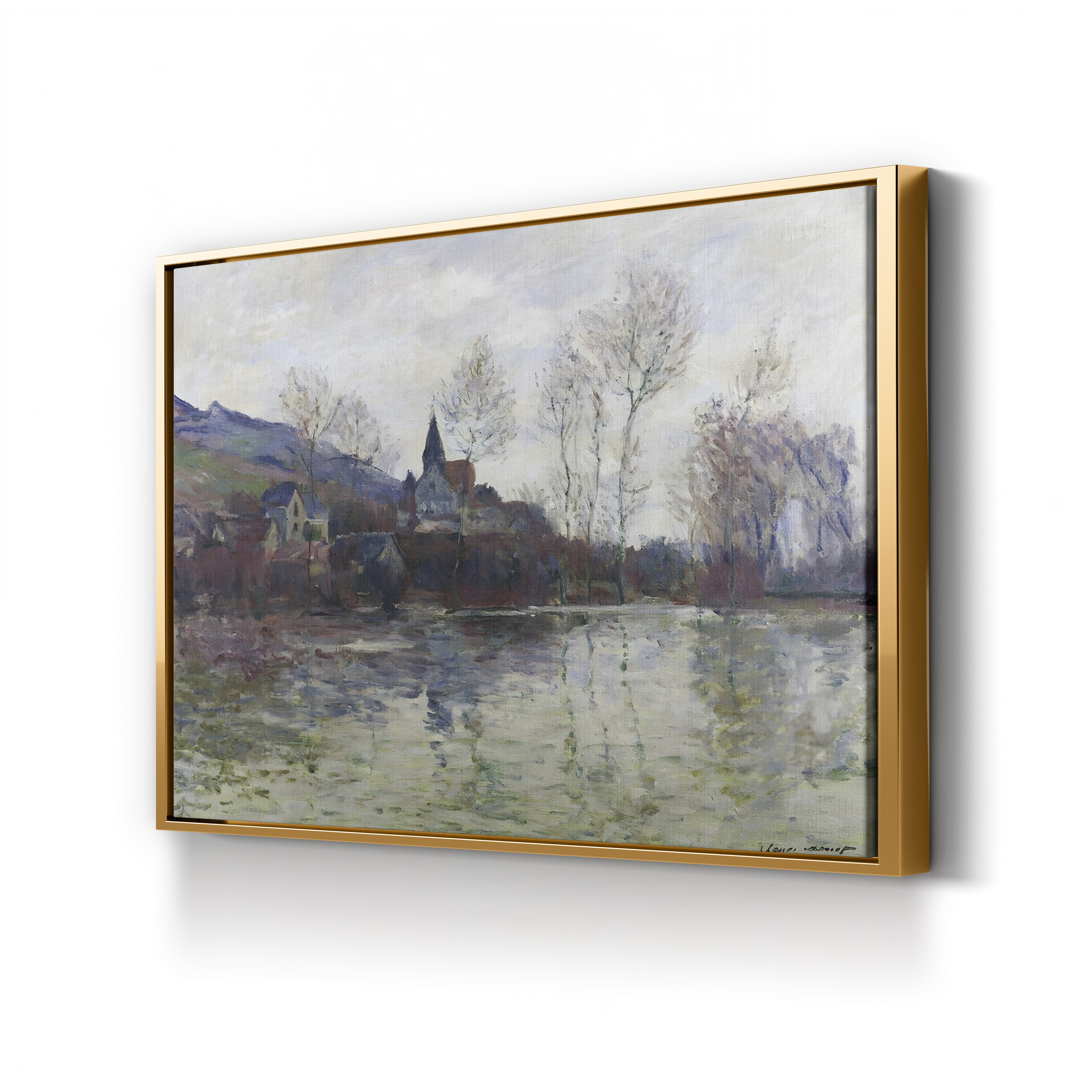 Floods at Giverny, 1886 – Claude Monet Wall Art | Impressionist River Landscape Canvas Print