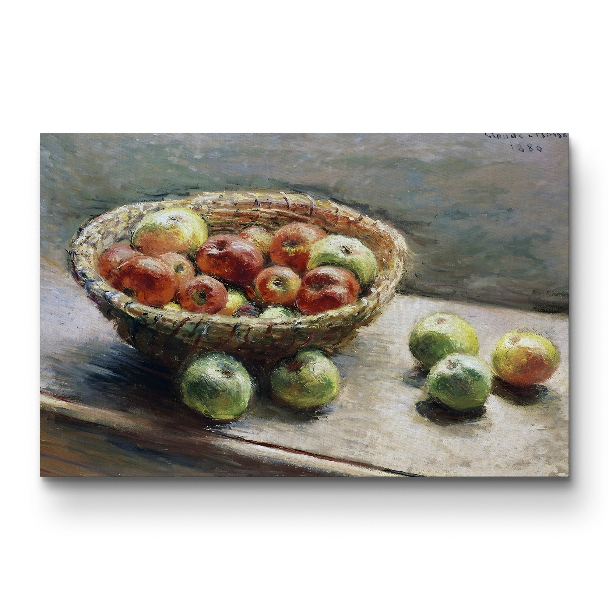 A Bowl of Apples (Le Panier de Pommes), 1880 – Claude Monet Wall Art | Impressionist Still Life Canvas Print