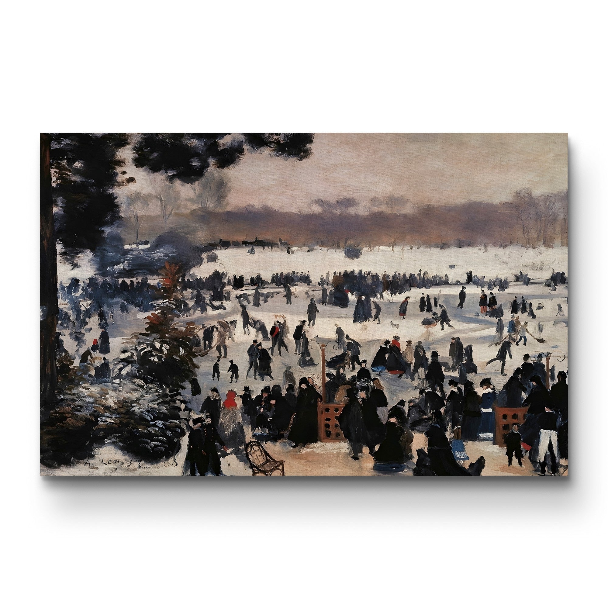 Skaters in the Bois de Boulogne – Renoir Wall Art | Impressionist Winter Canvas