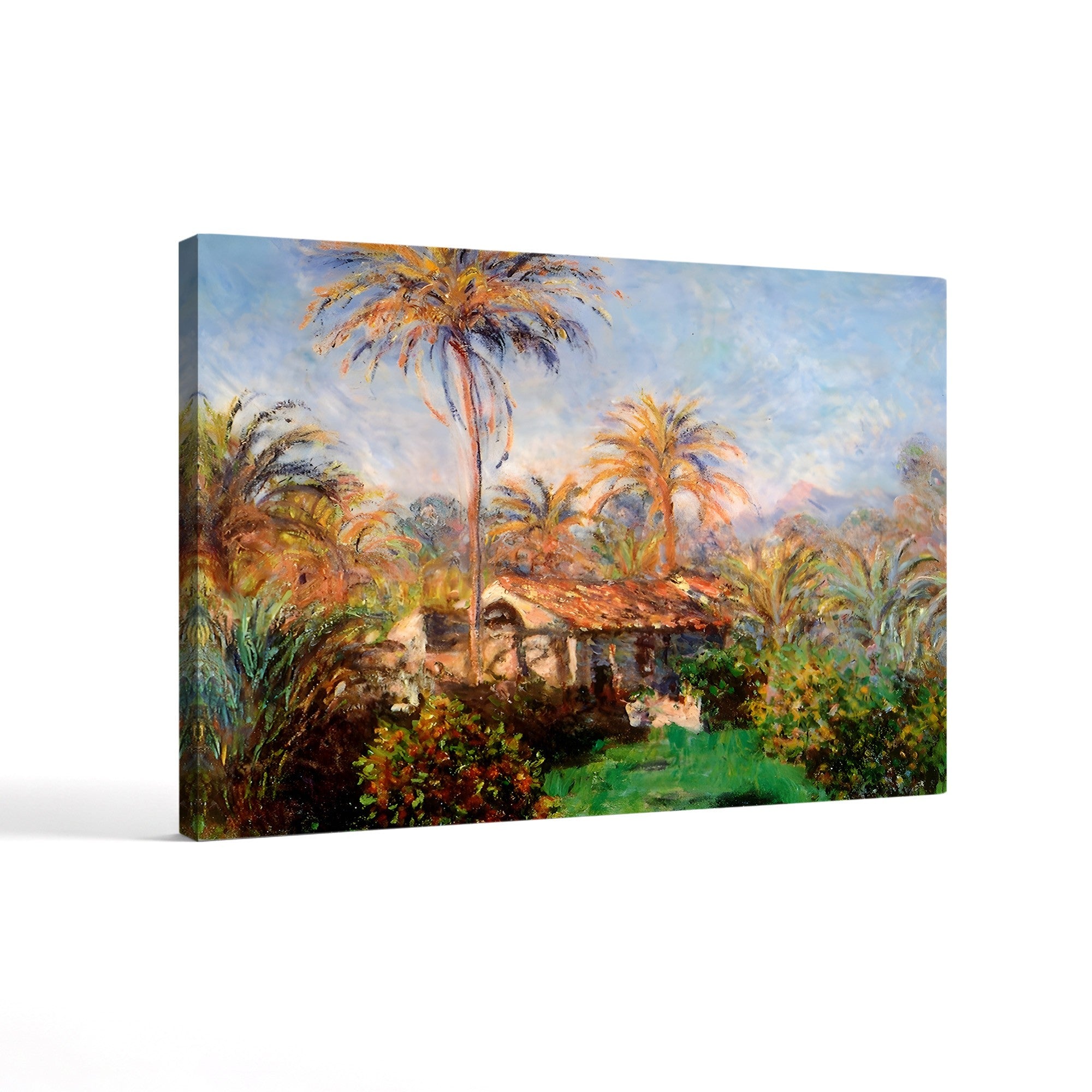 House Among the Palms – Claude Monet Wall Art | Impressionist Exotic Landscape Canvas Print