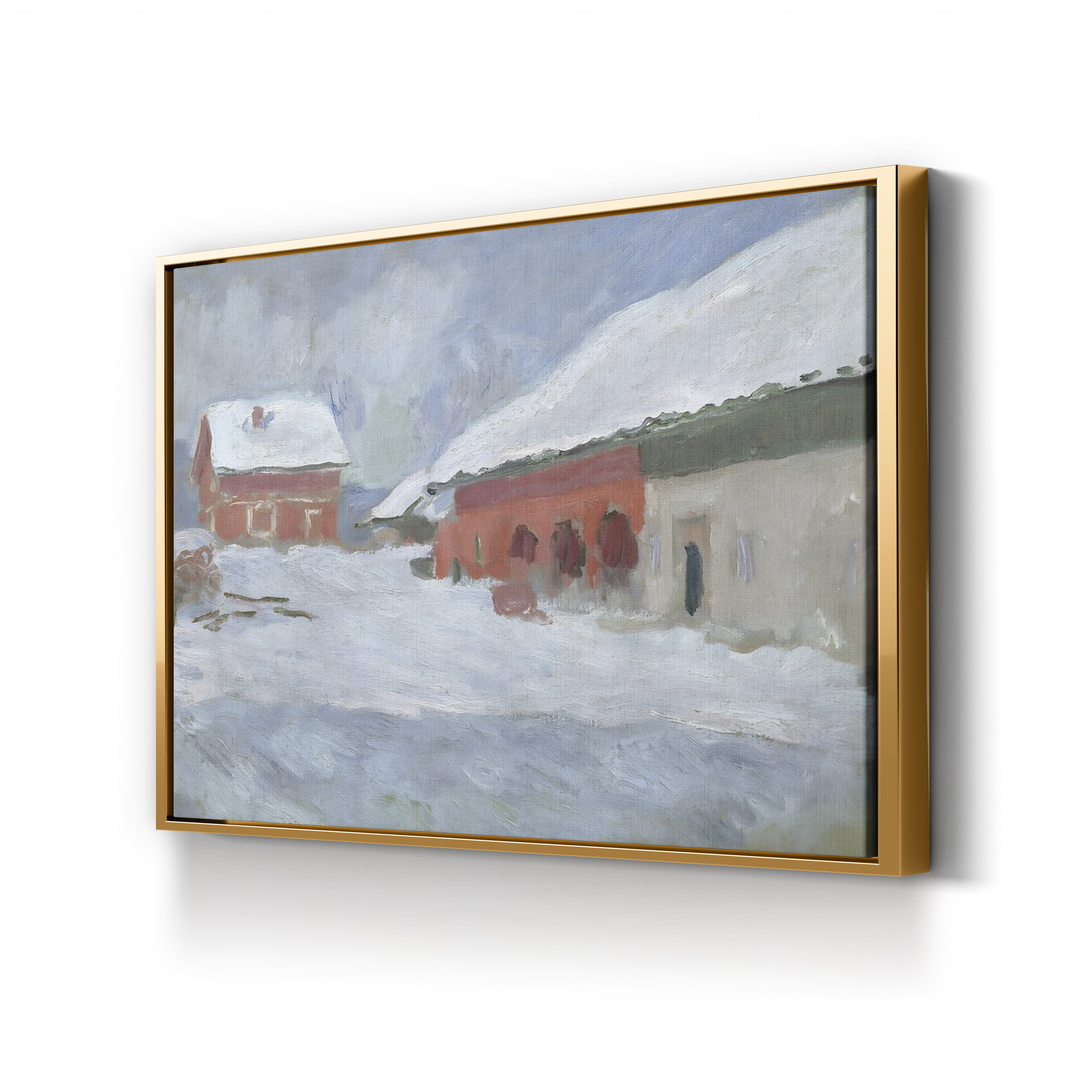 Red Houses at Bjørnegaard in the Snow, Norway (Maisons rouges à Bjørnegaard, Norvège), 1895 by Claude Monet