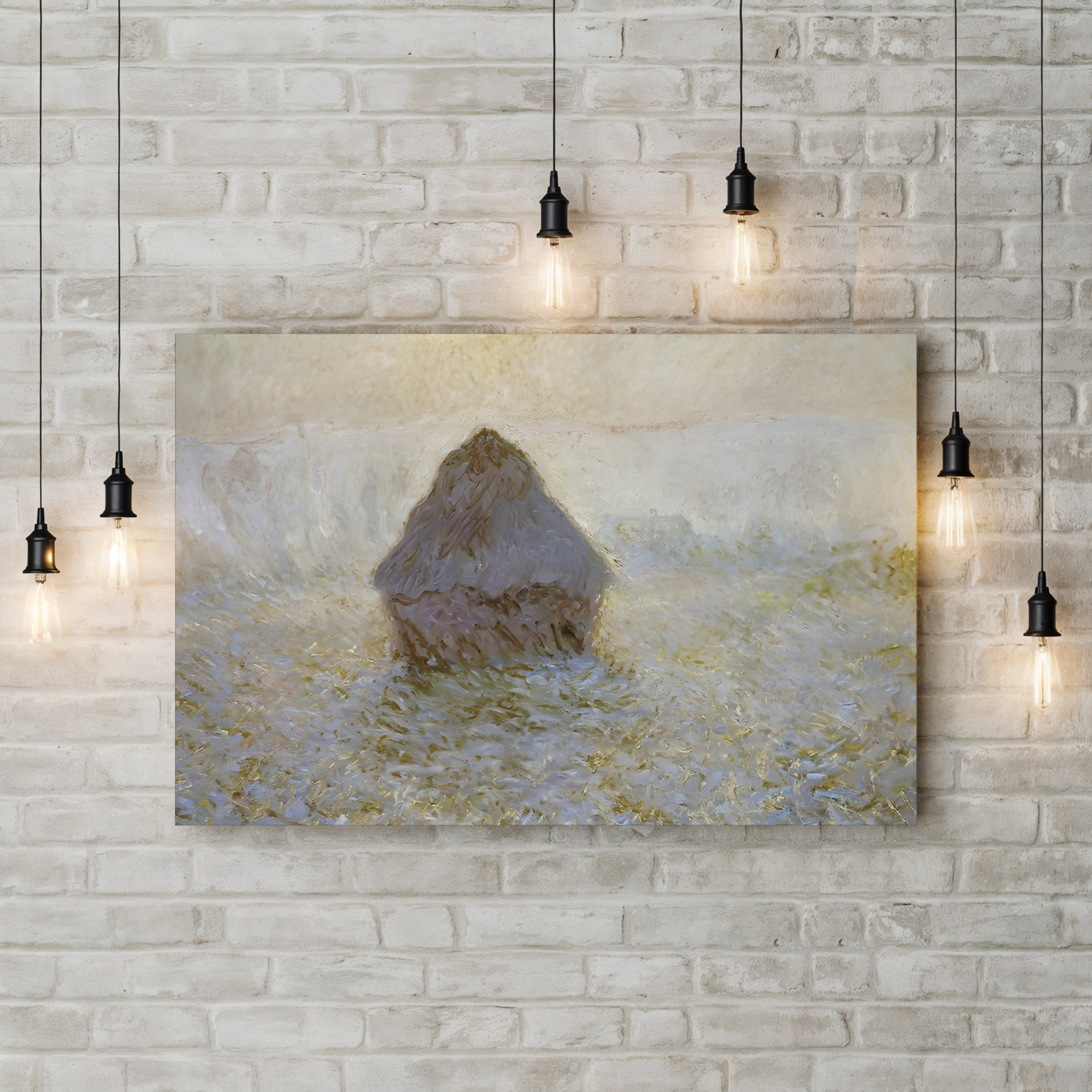 Haystacks, Sun in the Mist – Claude Monet Wall Art | Impressionist Series Canvas Print