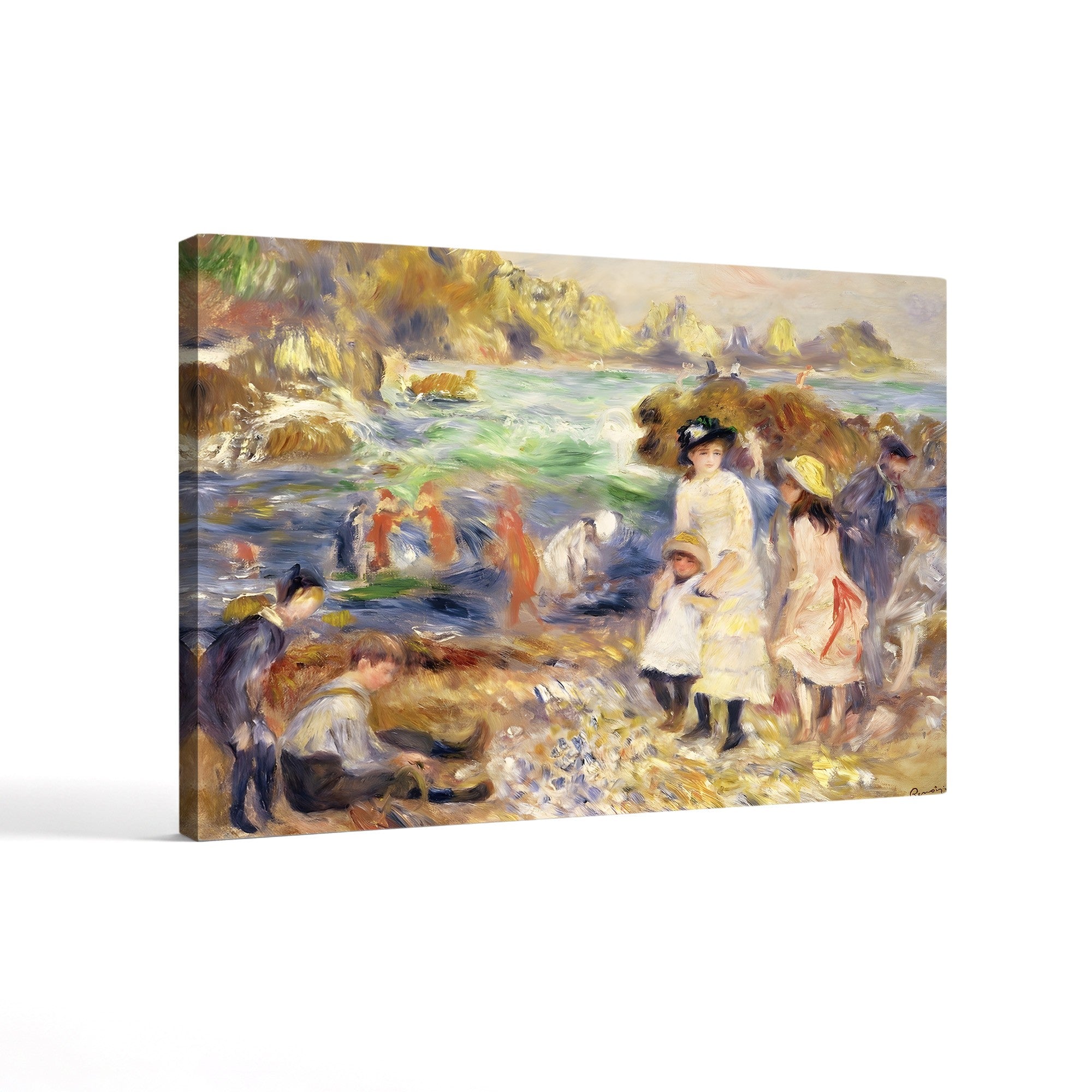 Beach Scene, Guernsey (Enfants au Bord de la Mer à Guernesey), 1883 – Pierre-Auguste Renoir Wall Art | Impressionist Coastal Canvas Print