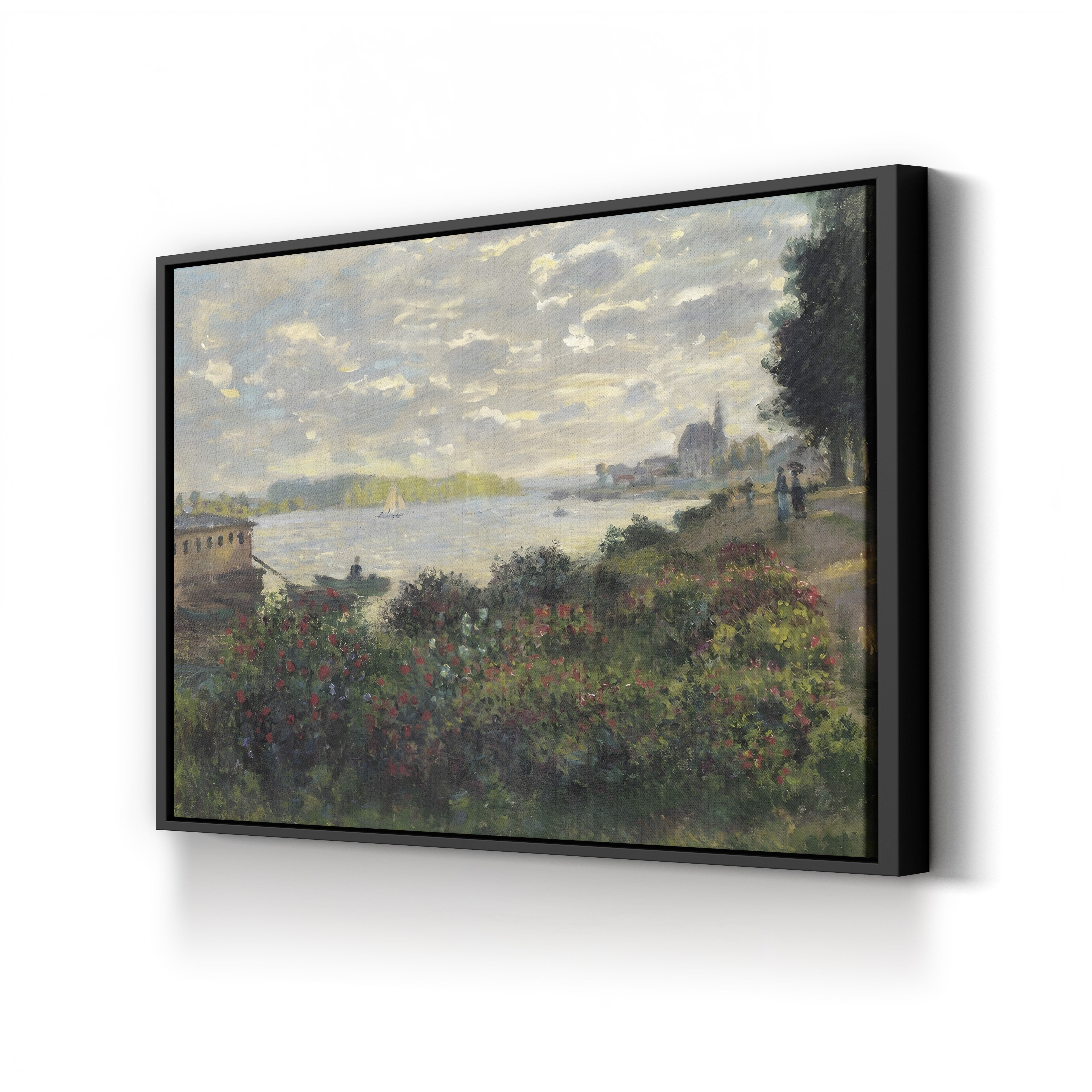 La Seine à Argenteuil, 1877 – Claude Monet Wall Art | Impressionist Seine River Canvas Print