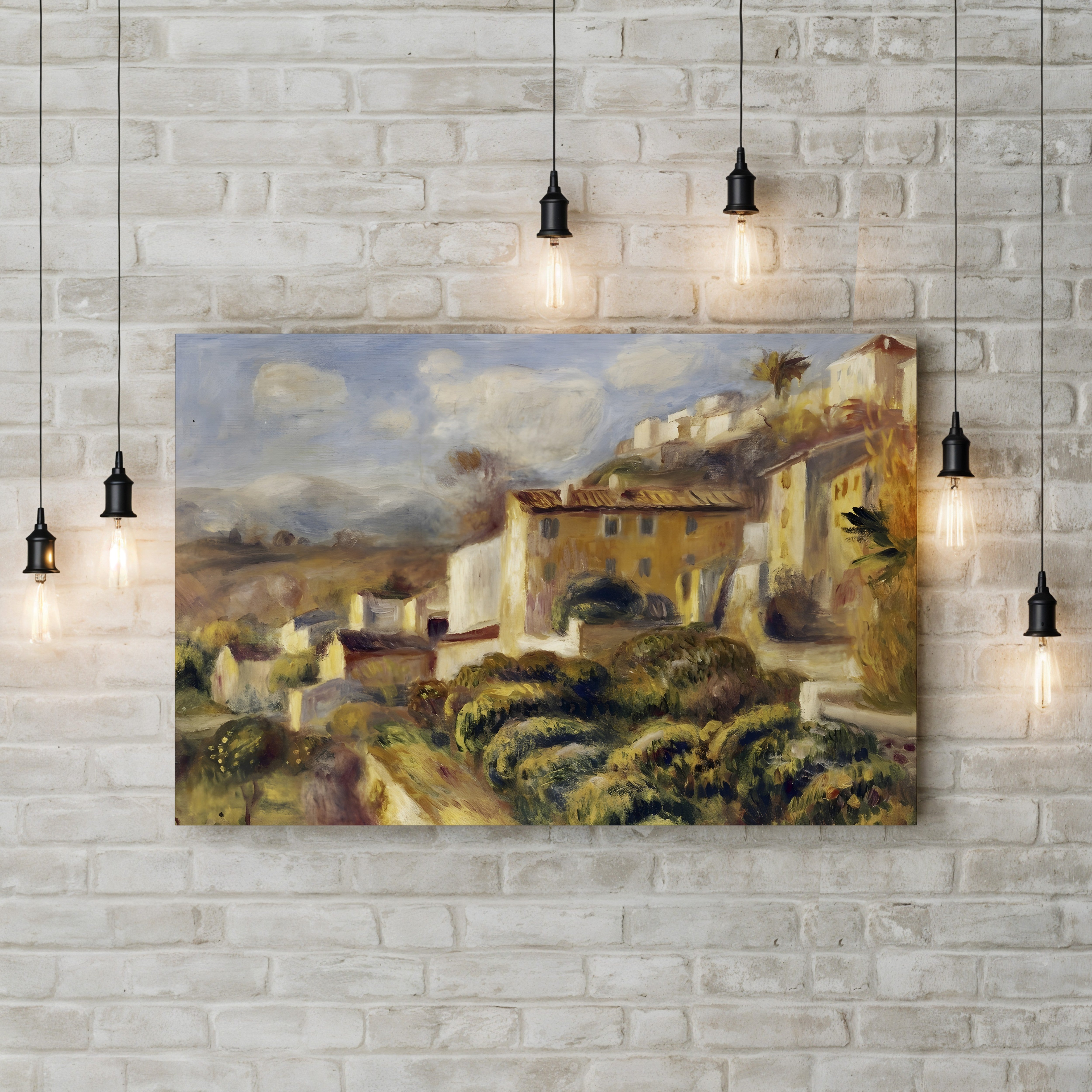 View of the Post Office at Cagnes, 1907 – Pierre-Auguste Renoir Wall Art | Impressionist Provence Canvas Print