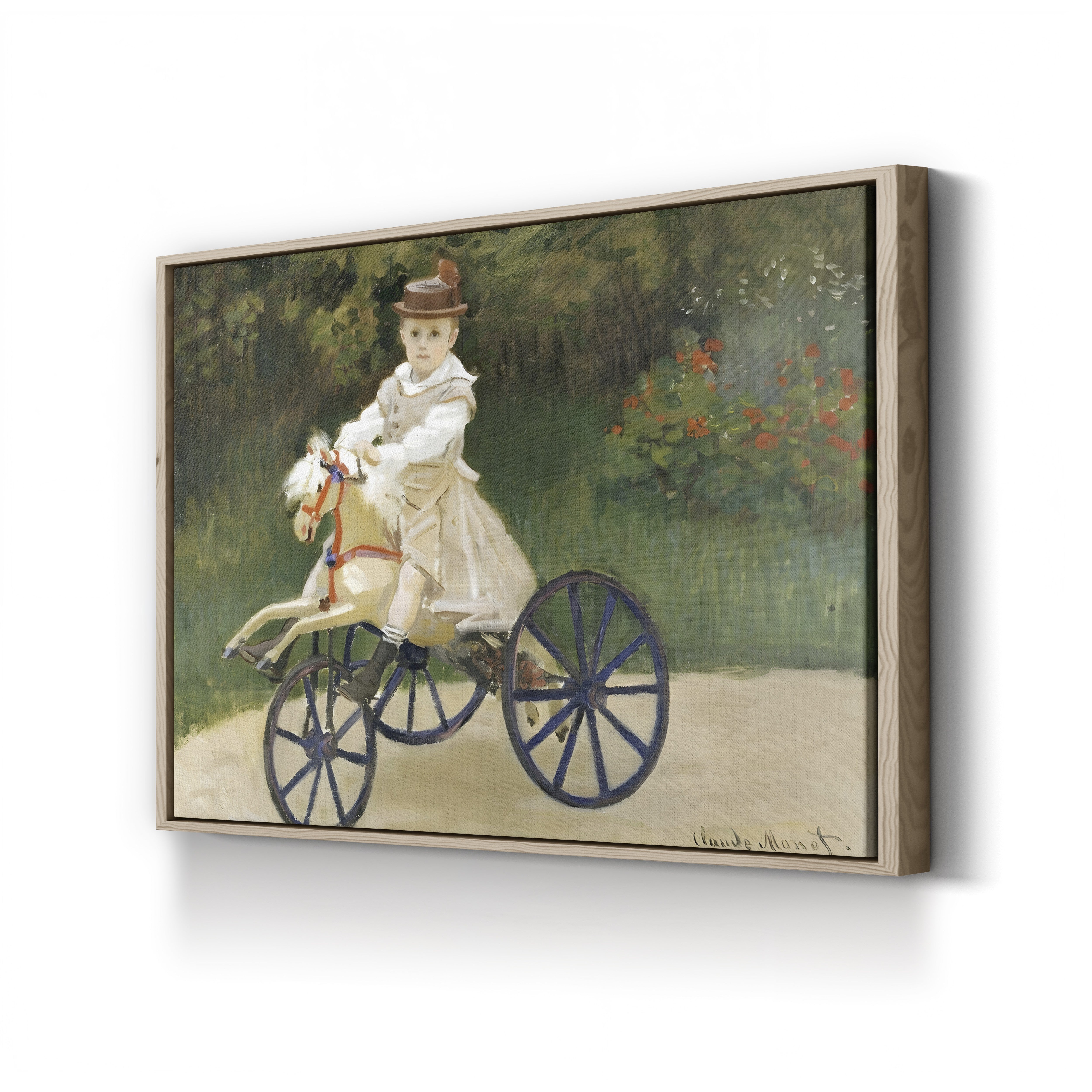 Jean Monet on His Hobby Horse, c. 1867–1913 – Claude Monet Wall Art | Impressionist Childhood Scene Canvas Print