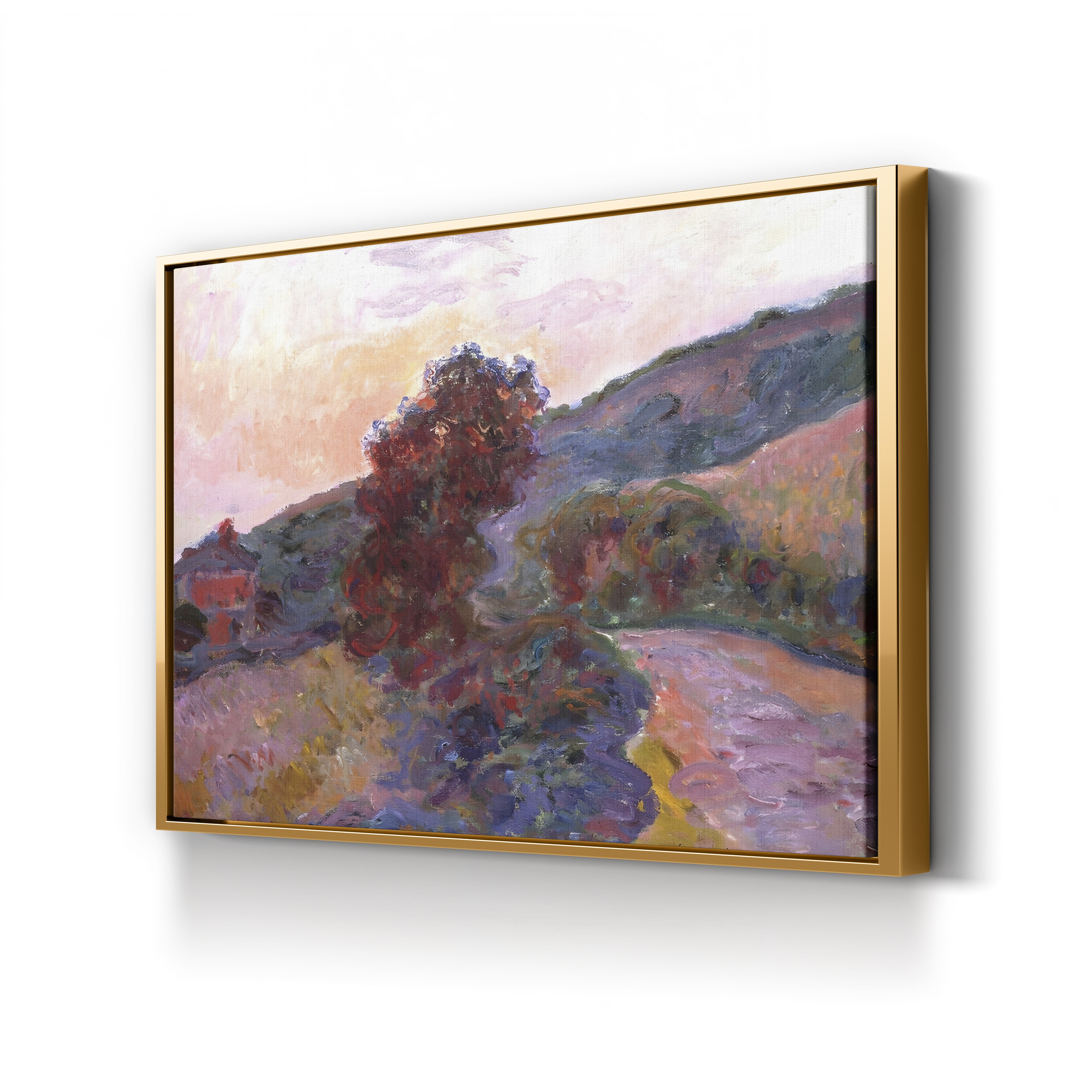 Coucher de Soleil à Giverny, 1886 – Claude Monet Wall Art | Impressionist Sunset Landscape Canvas Print